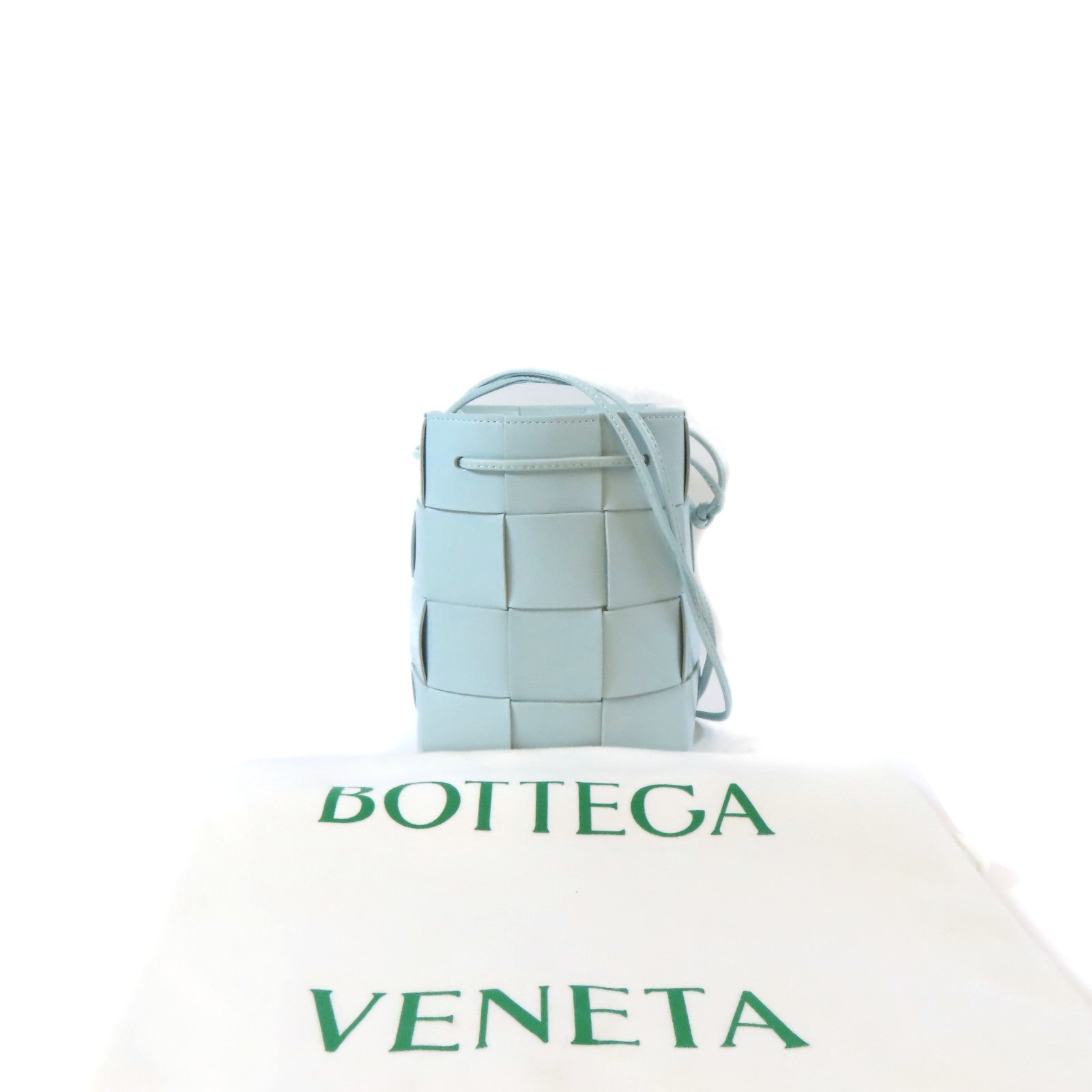 BOTTEGA VENETA 【激減優惠】羊皮皮革Small Cassette Cross-Body Bucket肩背袋藍色
