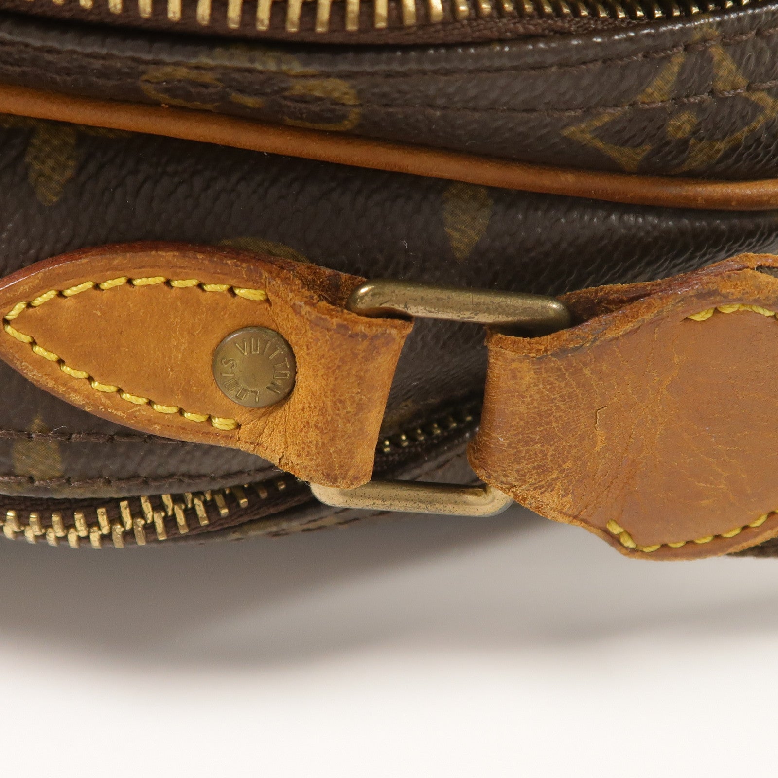 LOUIS VUITTON Monogram Reporter PM金扣肩背袋棕色
