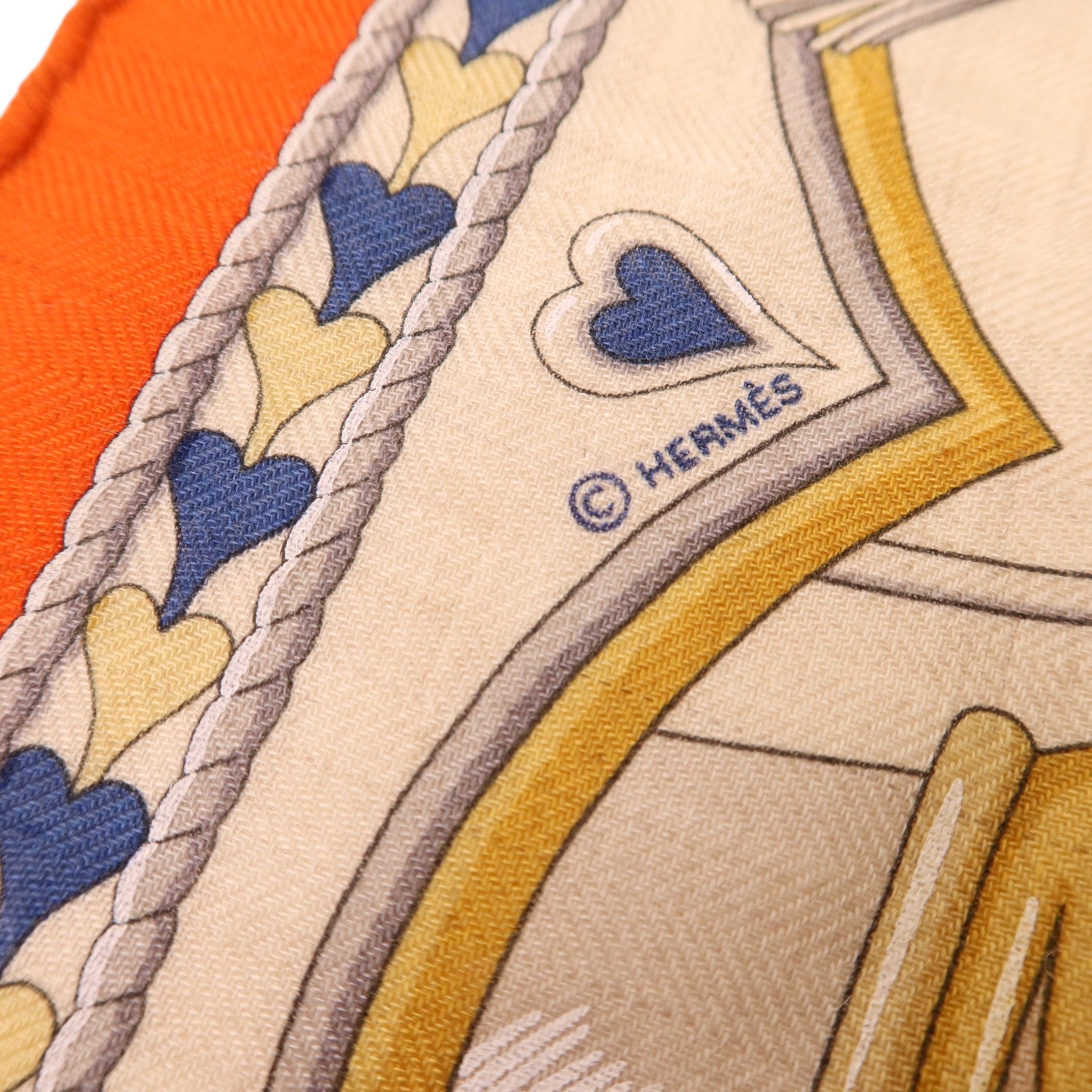 HERMES 羊絨/絲質Scarf 40x40絲巾