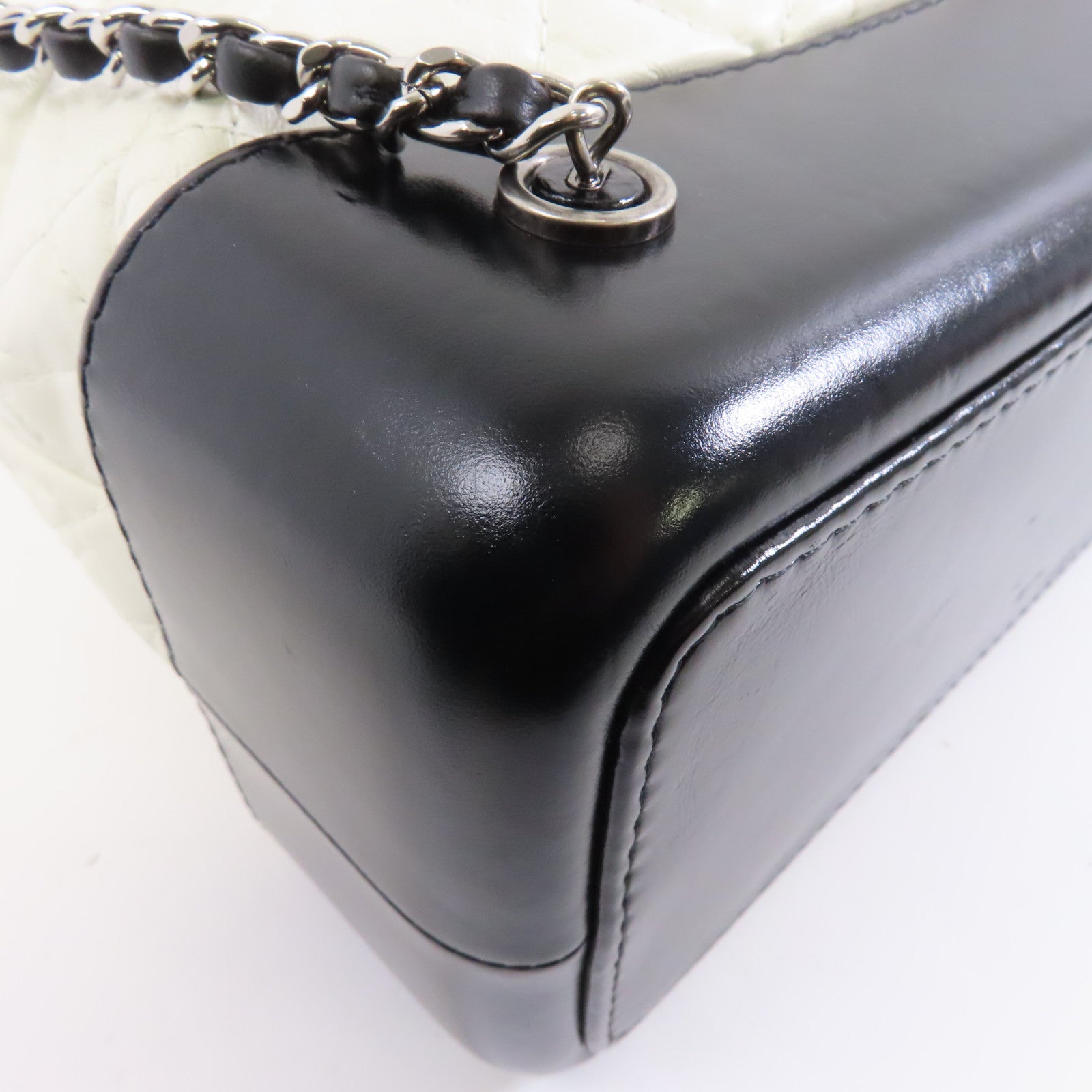 CHANEL 菱格羊皮皮革Gabrielle Backpack背包白色