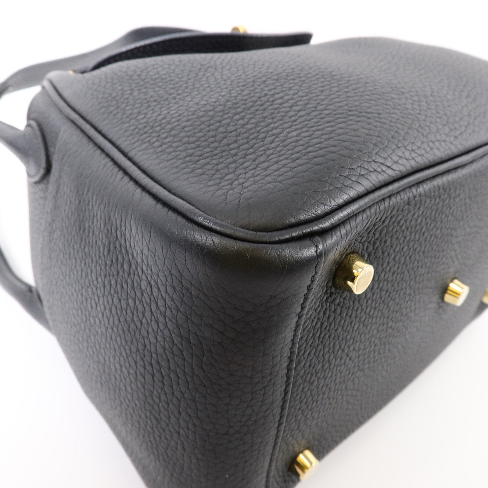 HERMES Clemence皮革Lindy 26手挽肩背兩用袋Noir