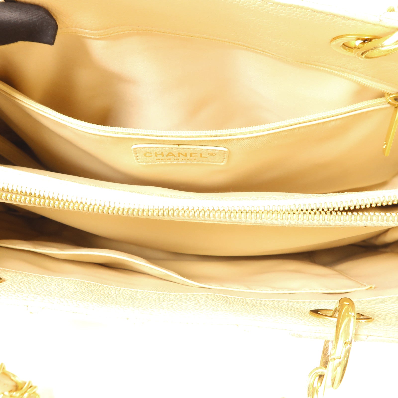 CHANEL 牛皮皮革GST Grand Shopping Tote Bag金扣肩背袋/手挽袋