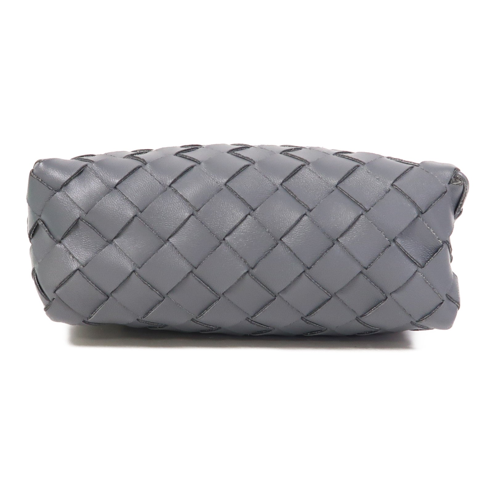 BOTTEGA VENETA 織紋皮革Mini Loop Camera Bag金扣肩背袋灰色