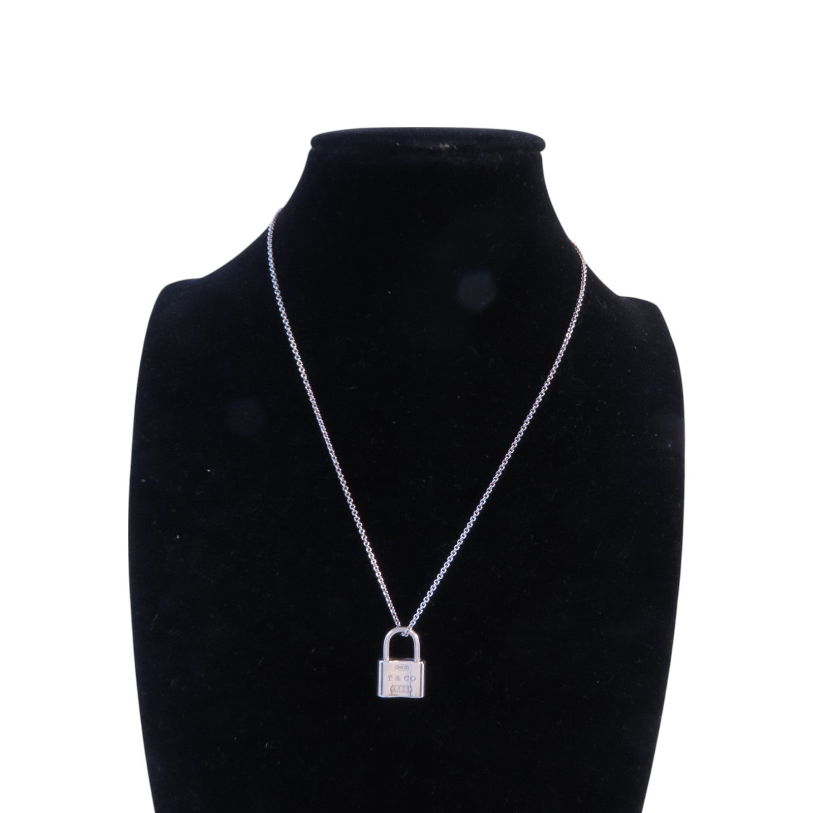 TIFFANY＆CO 925純銀Padlock Necklace銀扣項鏈