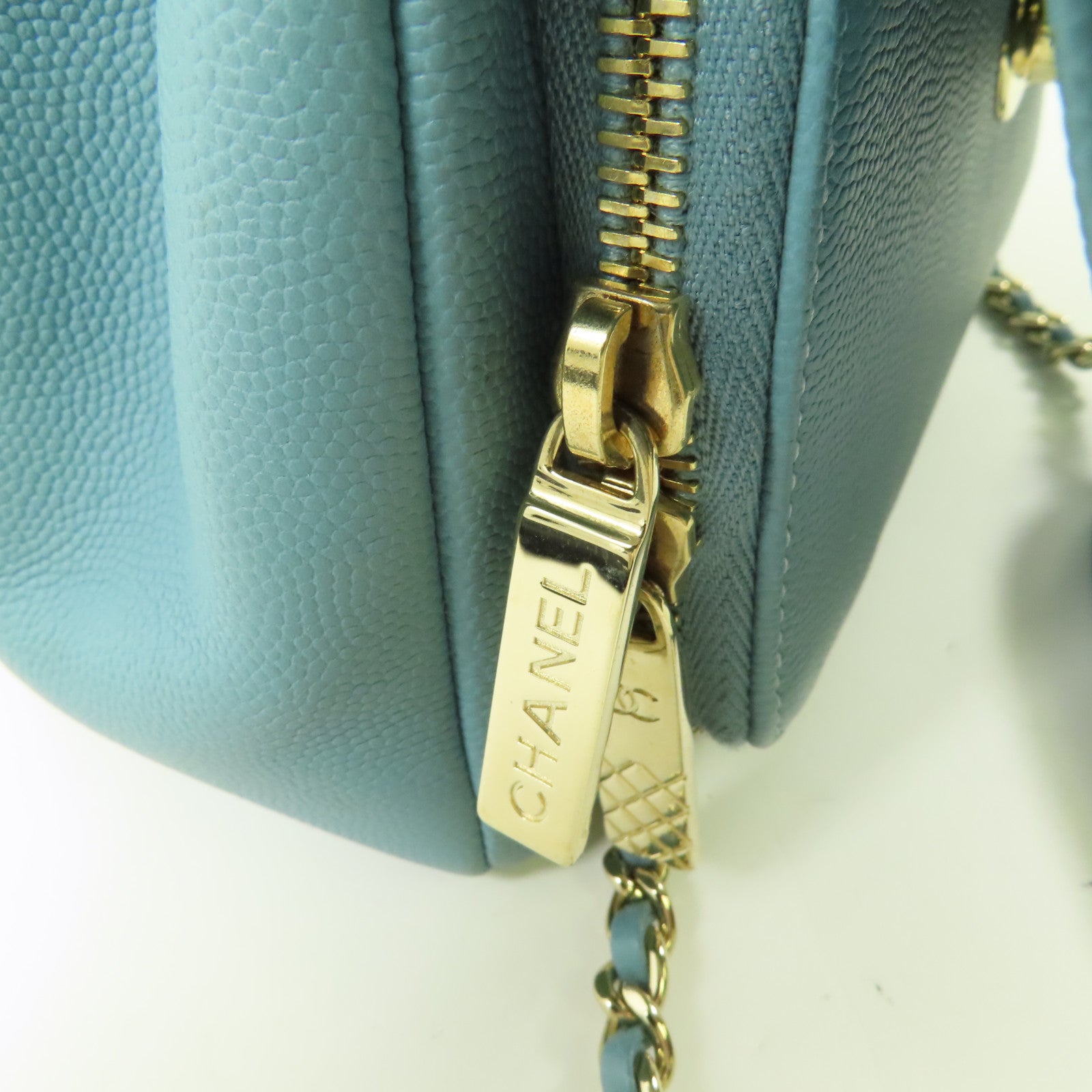 CHANEL 【激減優惠】牛皮皮革Affinity銀扣手挽肩背兩用袋藍色