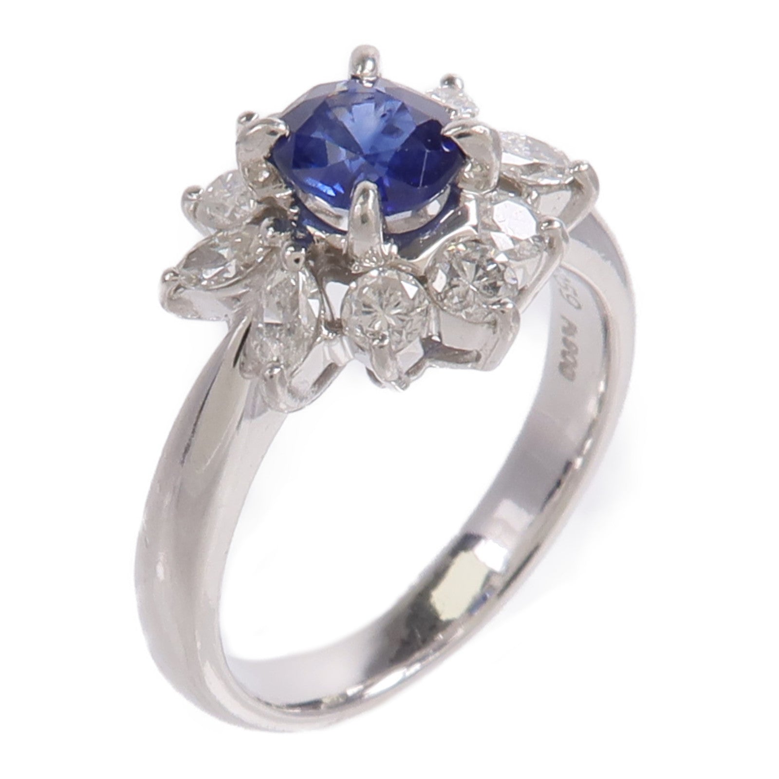 JEWELRY PT900鉑金Sapphire Diamond Ring藍寶石/鑽石戒指
