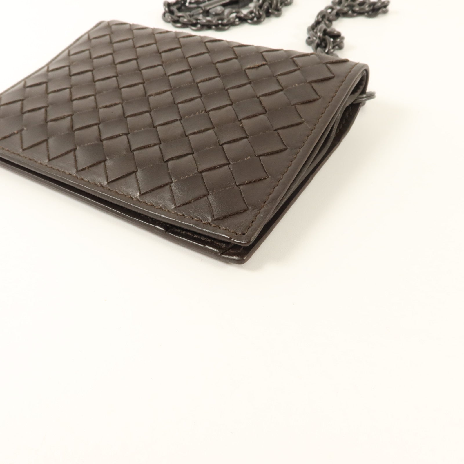 BOTTEGA VENETA 織紋皮革Bifold Wallet With Chain錢包