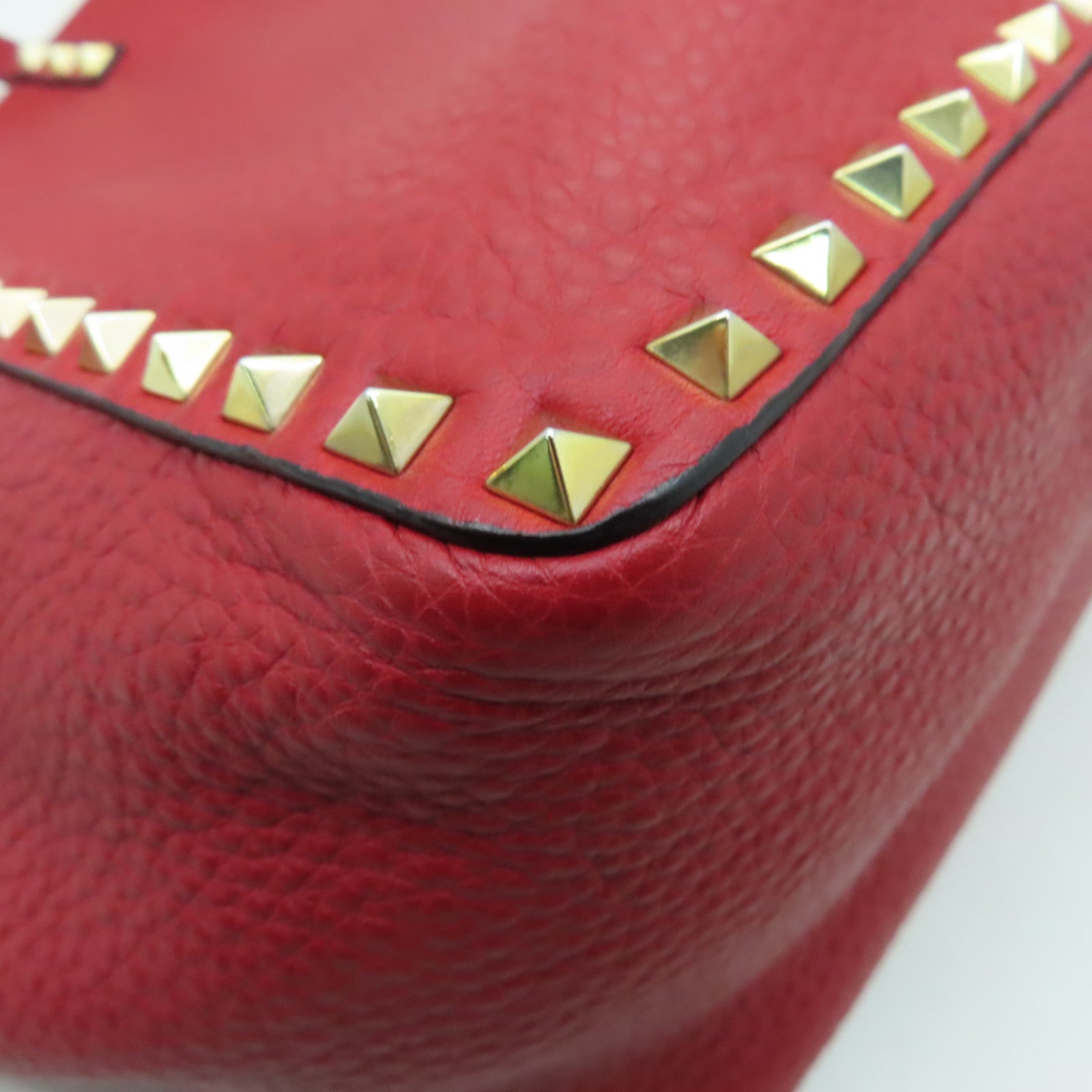 Valentino 【激減優惠】牛皮皮革2 Way Shoulder金扣手挽肩背兩用袋紅色