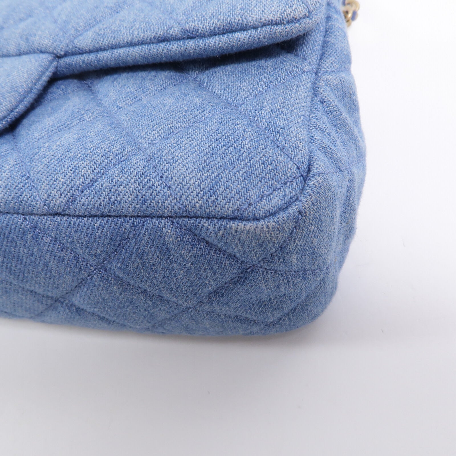 CHANEL 牛仔布Classic 20鏈帶手挽肩背兩用袋