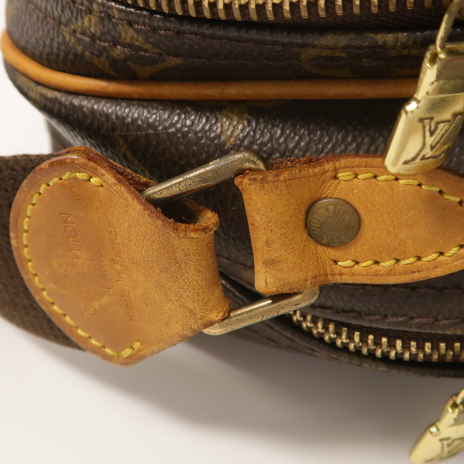 LOUIS VUITTON Monogram Reporter PM金扣肩背袋棕色