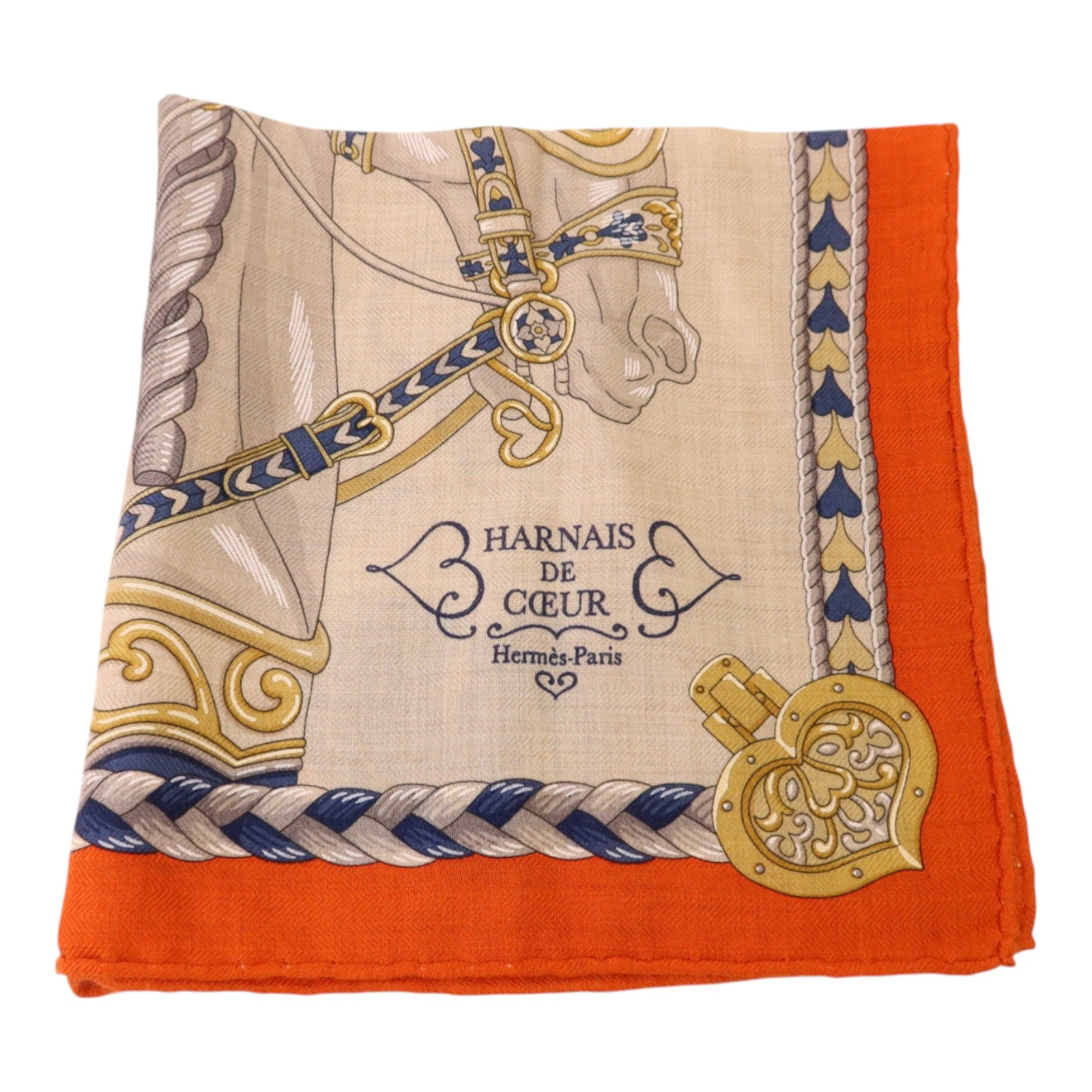 HERMES 羊絨/絲質Scarf 40x40絲巾
