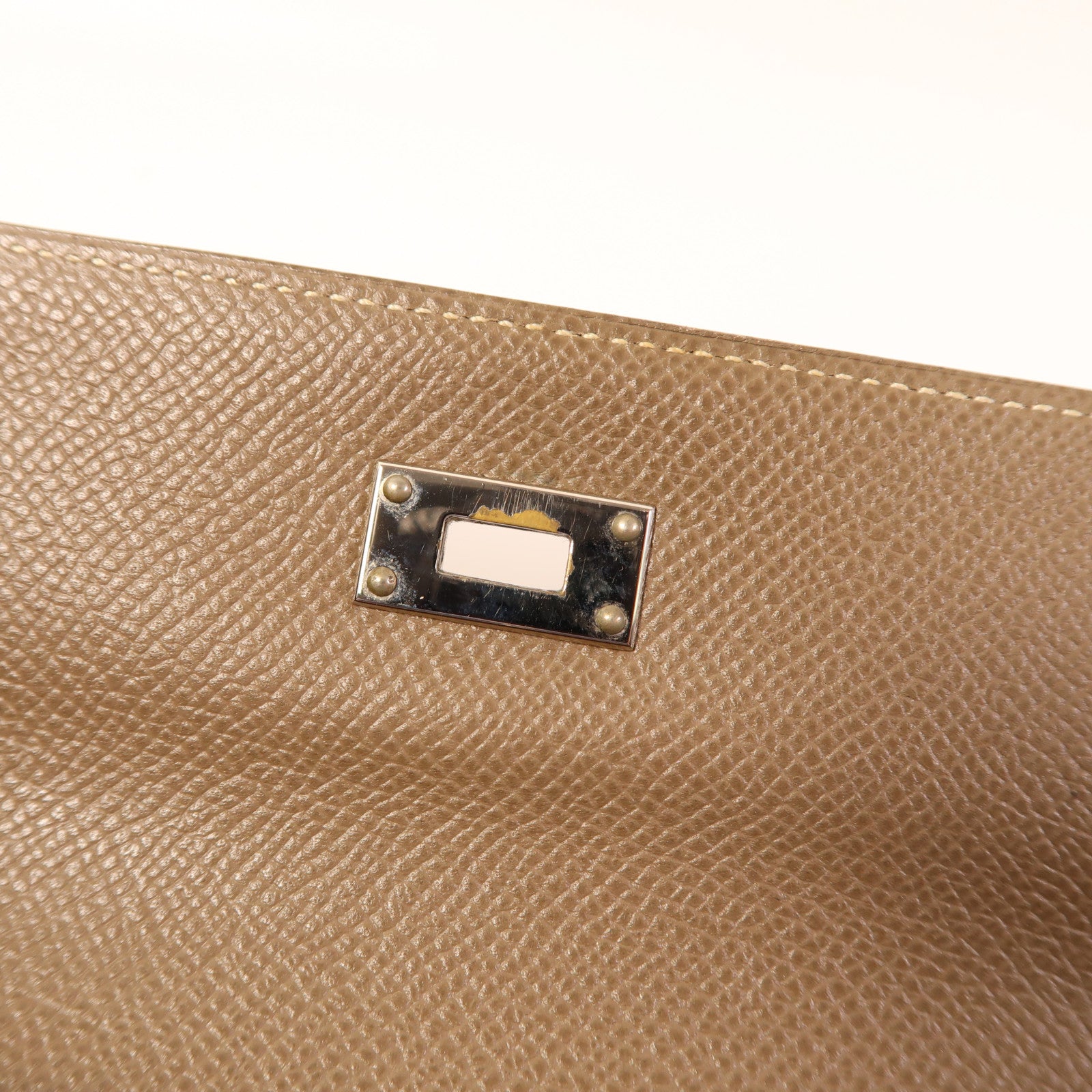 HERMES Epsom皮革Kelly Long Wallet銀扣長錢包