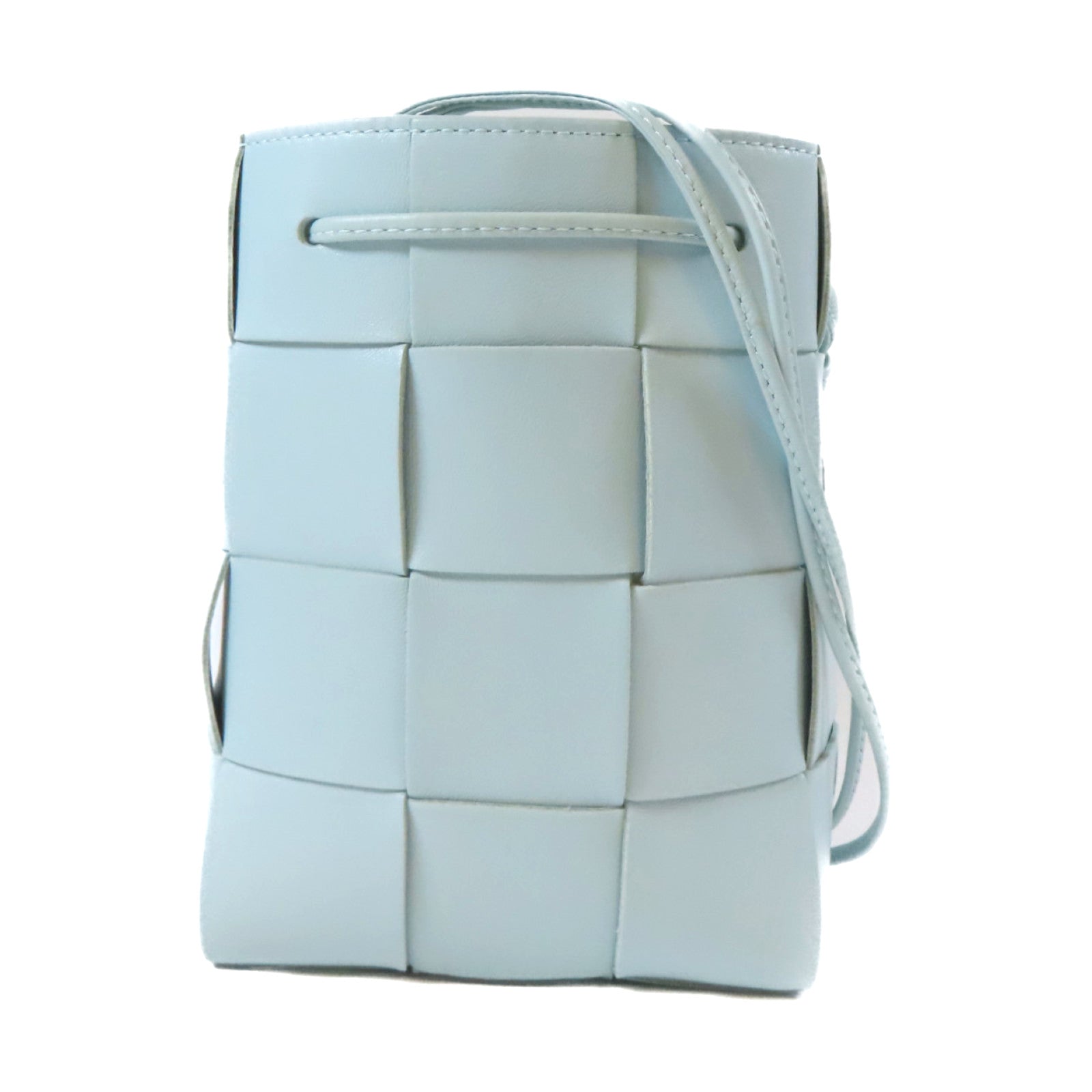 BOTTEGA VENETA 【激減優惠】羊皮皮革Small Cassette Cross-Body Bucket肩背袋藍色