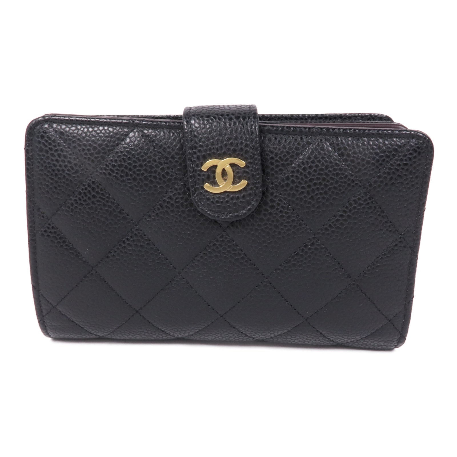 CHANEL 牛皮皮革Wallet金扣錢包