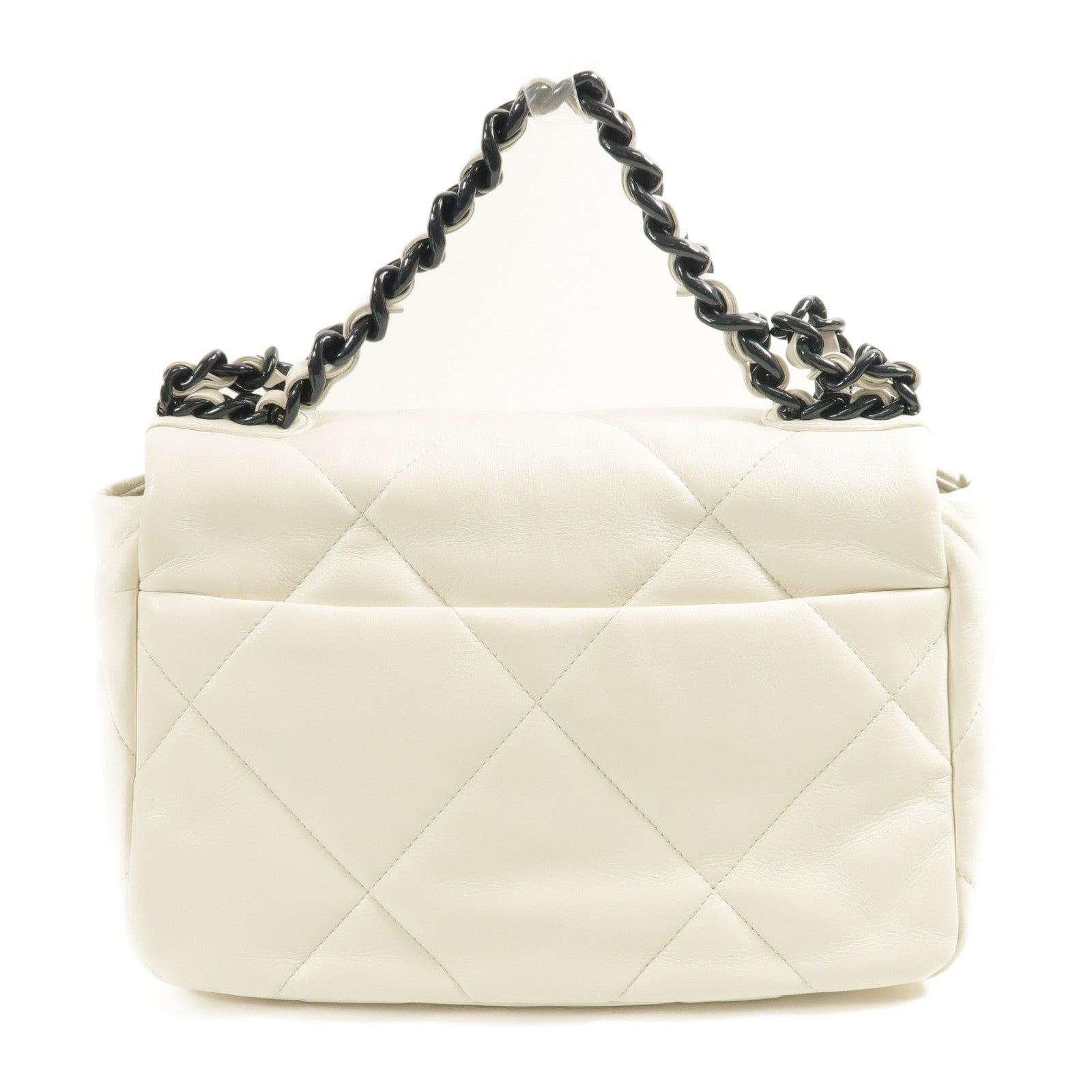 CHANEL 羊皮皮革C19 Small銀扣鏈帶手挽肩背兩用袋