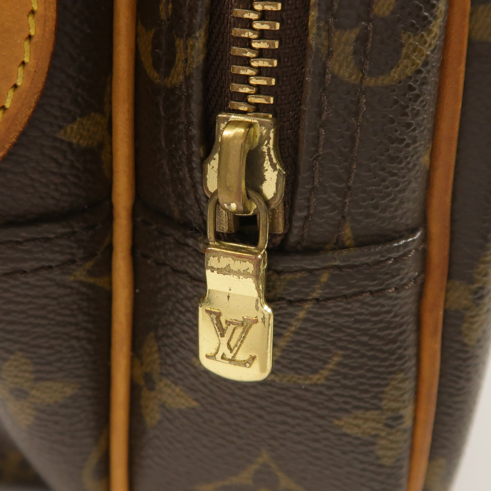 LOUIS VUITTON Monogram Reporter PM金扣肩背袋棕色