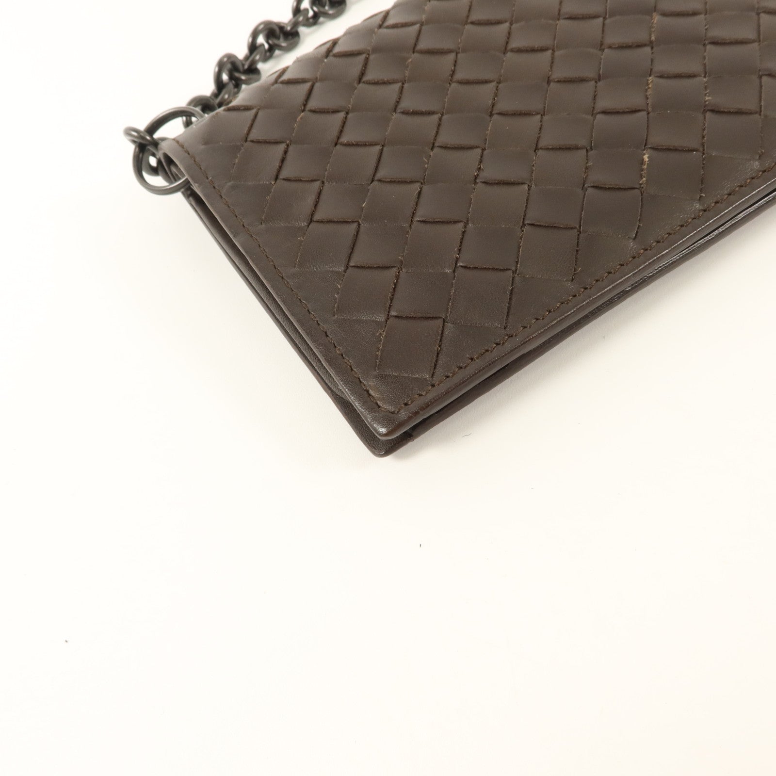BOTTEGA VENETA 織紋皮革Bifold Wallet With Chain錢包