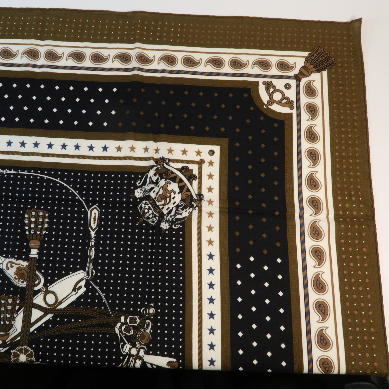 HERMES 羊絨Scarf圍巾Black/Green
