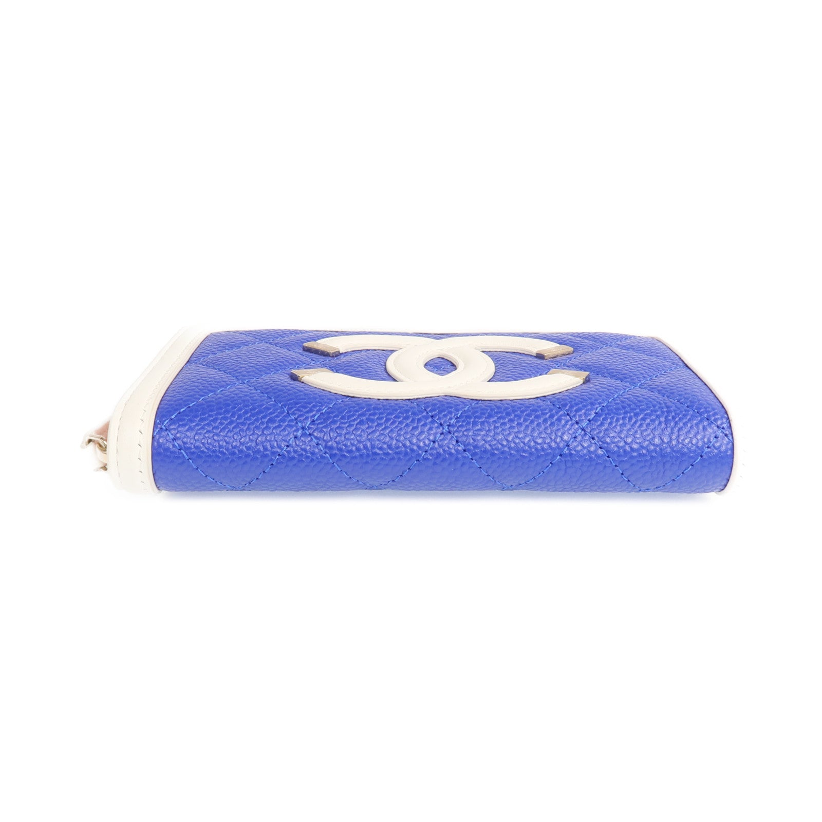 CHANEL 牛皮皮革CC Filigree金扣長錢包