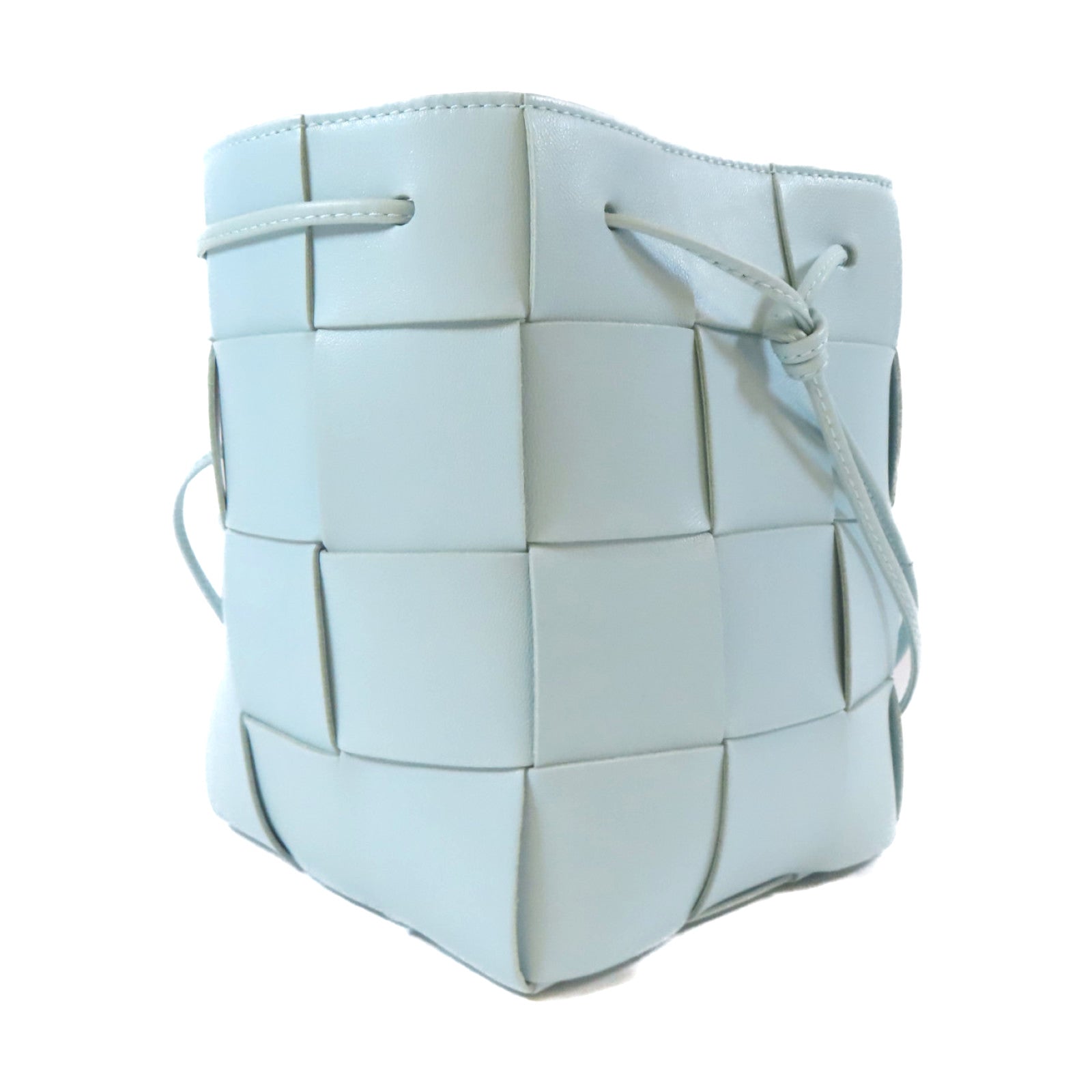 BOTTEGA VENETA 【激減優惠】羊皮皮革Small Cassette Cross-Body Bucket肩背袋藍色