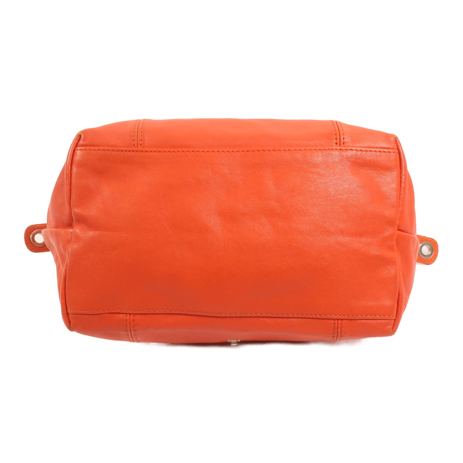 Longchamp 羊皮皮革Le Pliage Cuir銀扣手挽肩背兩用袋