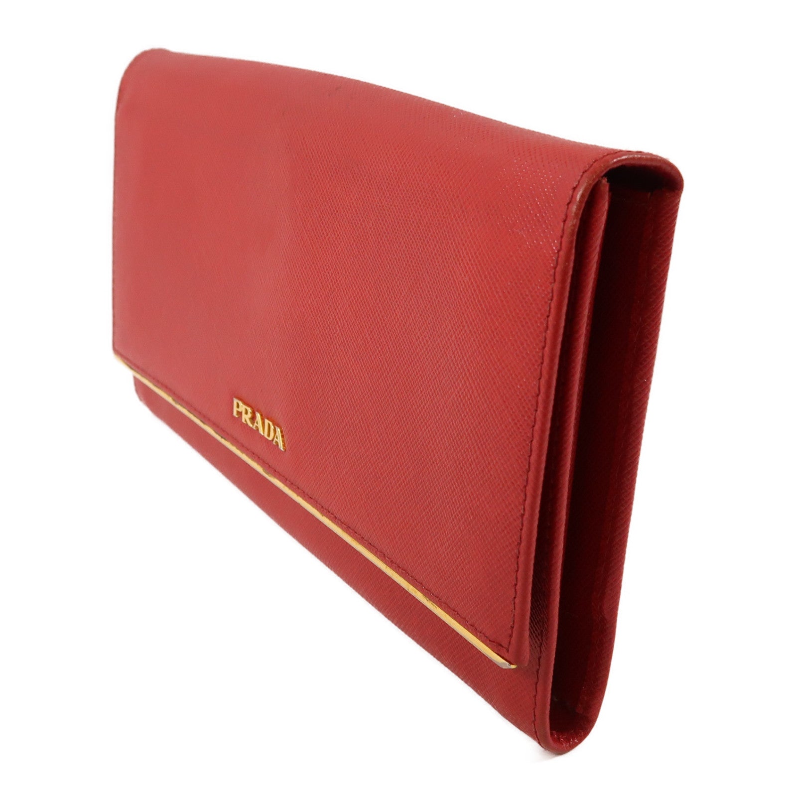PRADA 【激減優惠】牛皮皮革Long wallet金扣長錢包