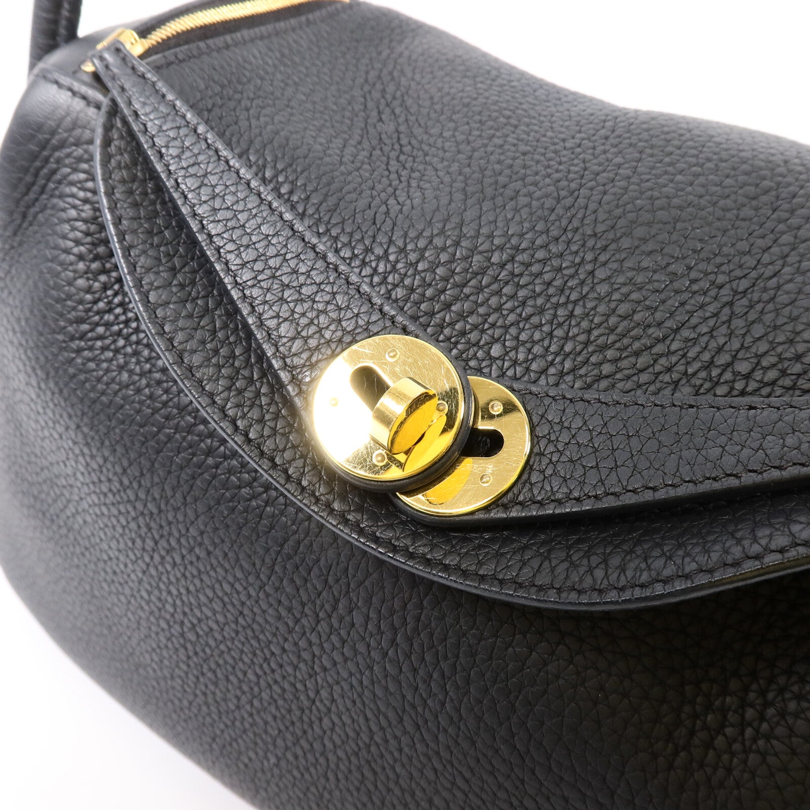 HERMES Clemence皮革Lindy 26手挽肩背兩用袋Noir