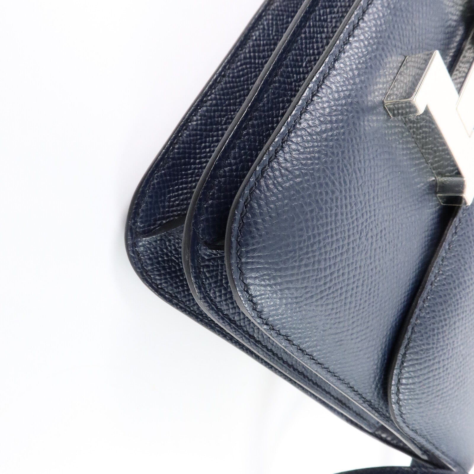 HERMES Epsom皮革Constance Mini肩背袋Blue Indigo