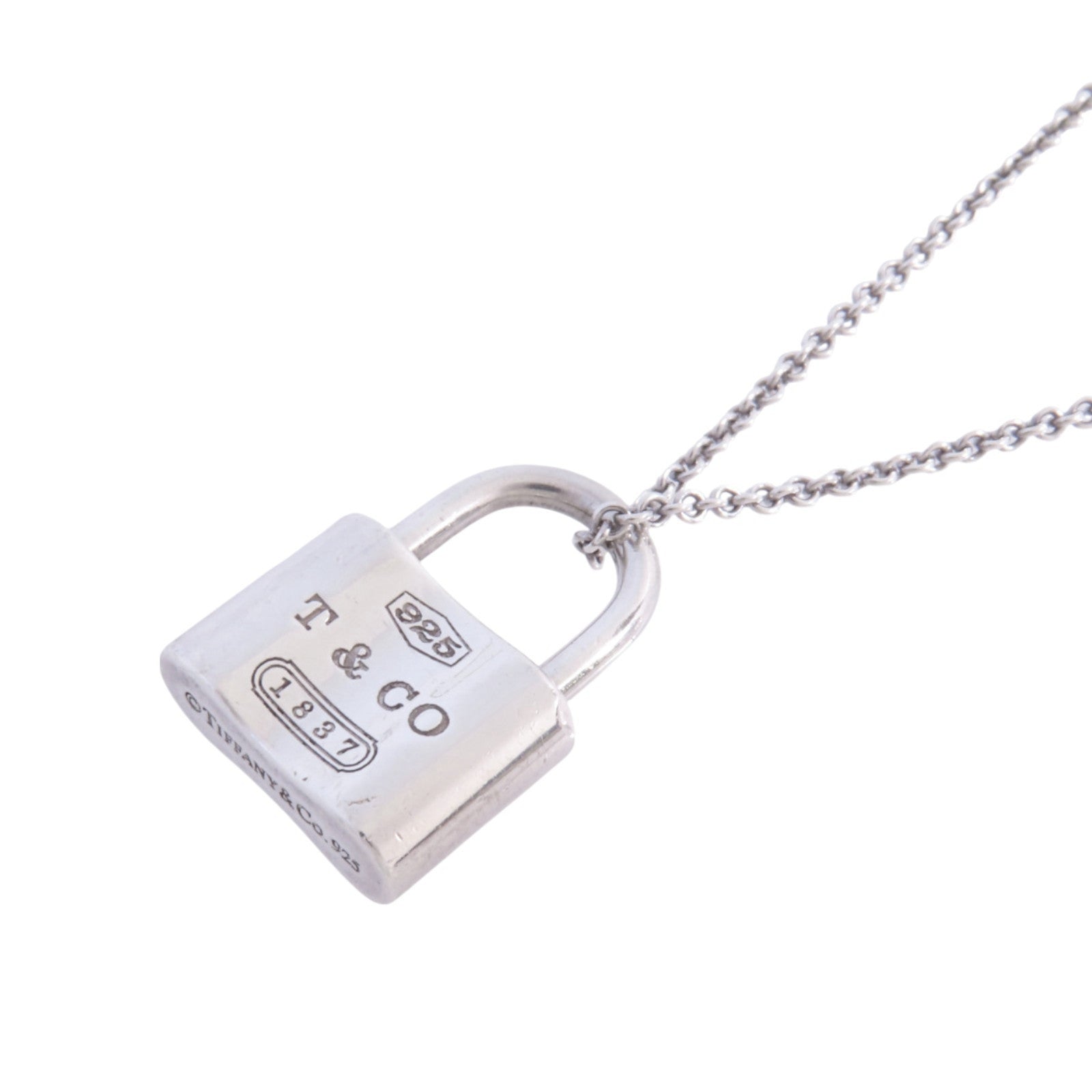 TIFFANY＆CO 925純銀Padlock Necklace銀扣項鏈