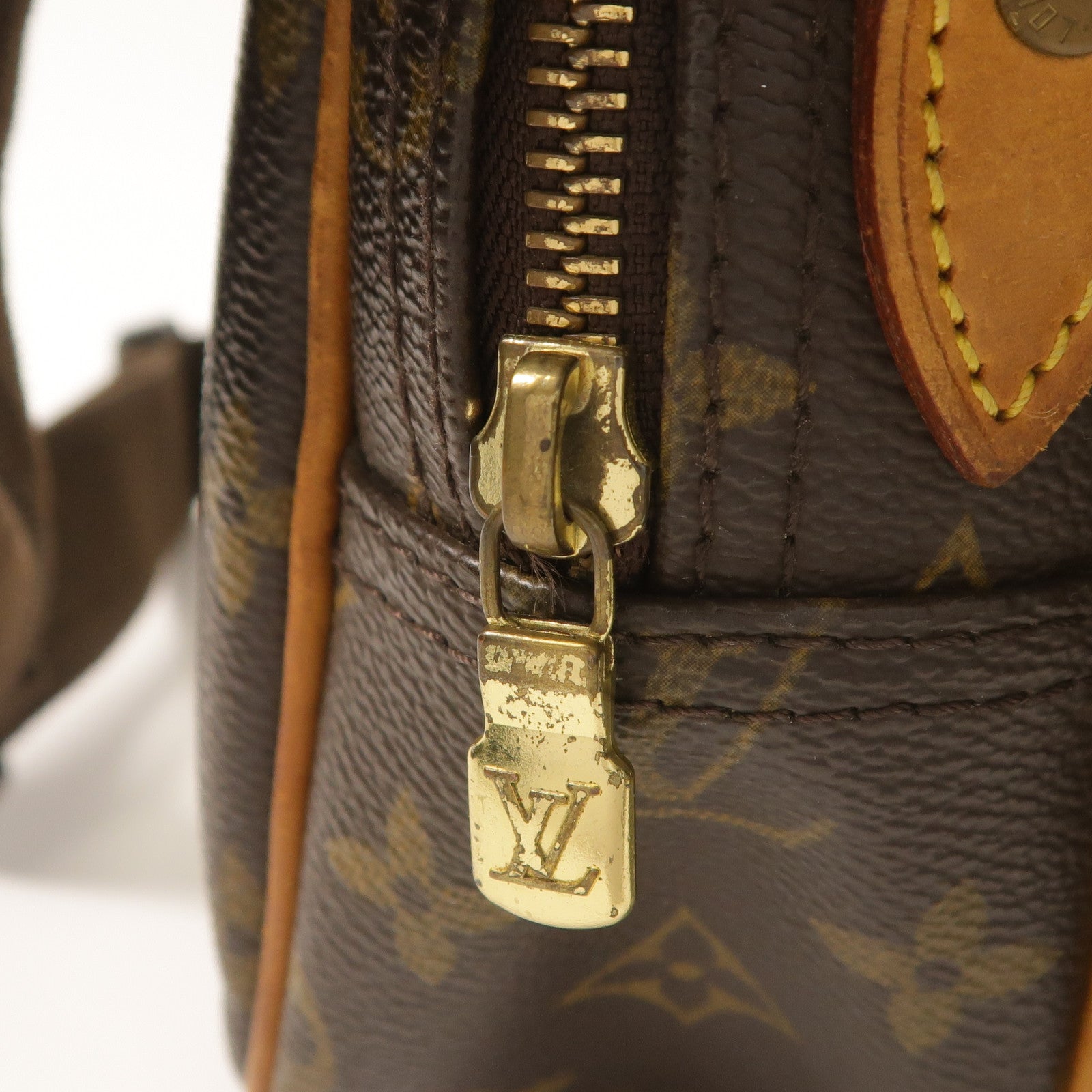 LOUIS VUITTON Monogram Reporter PM金扣肩背袋棕色
