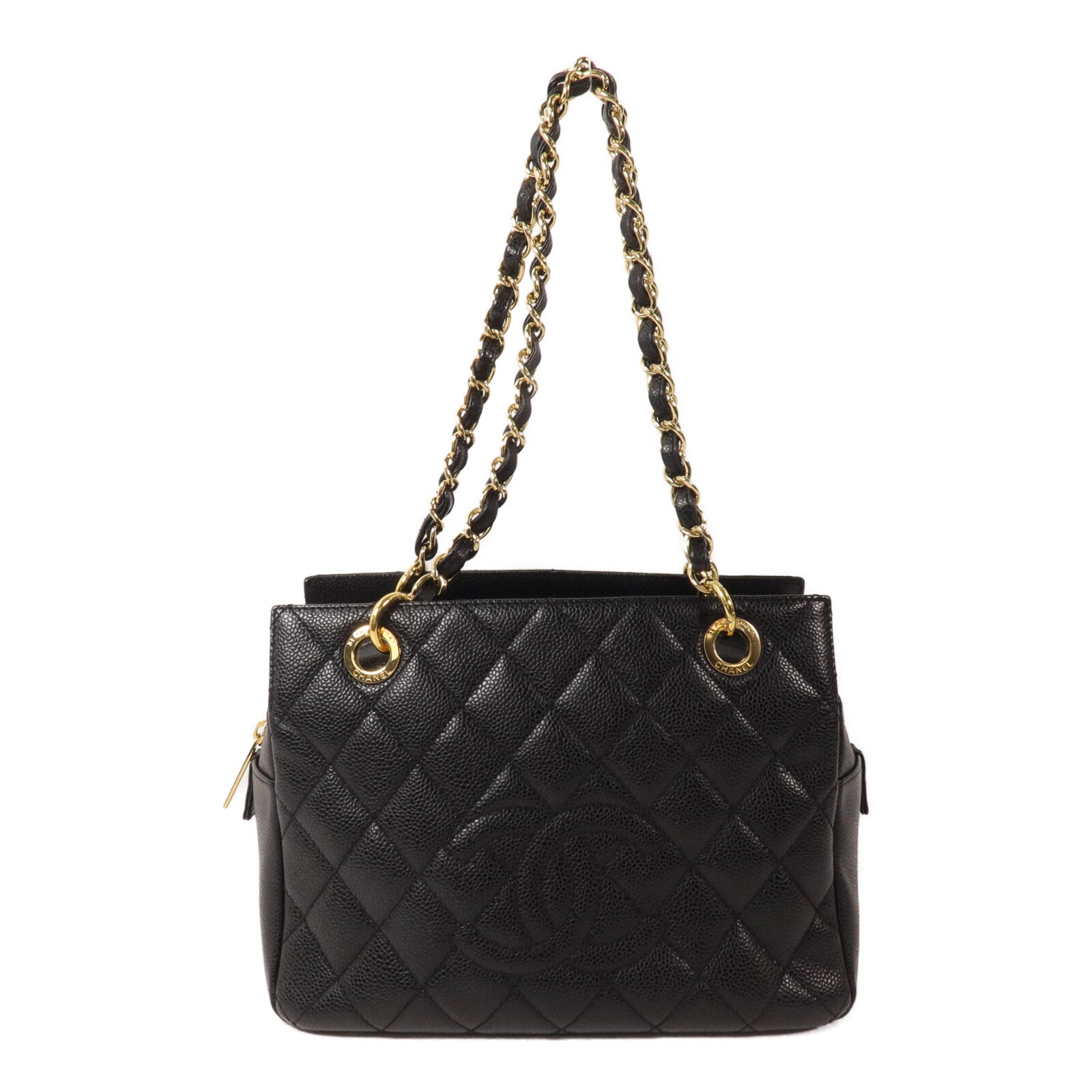 CHANEL 牛皮皮革Petite Timeless Tote鏈帶肩背袋