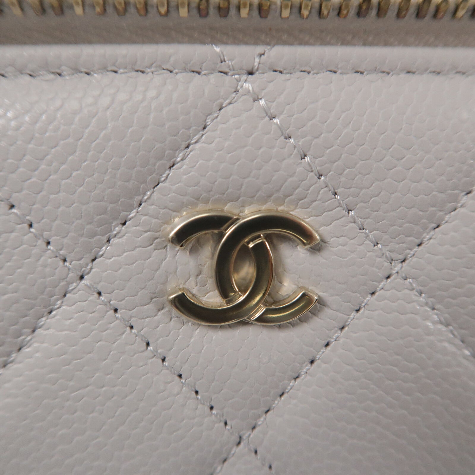 CHANEL 牛皮皮革Vanity Case鏈帶肩背袋
