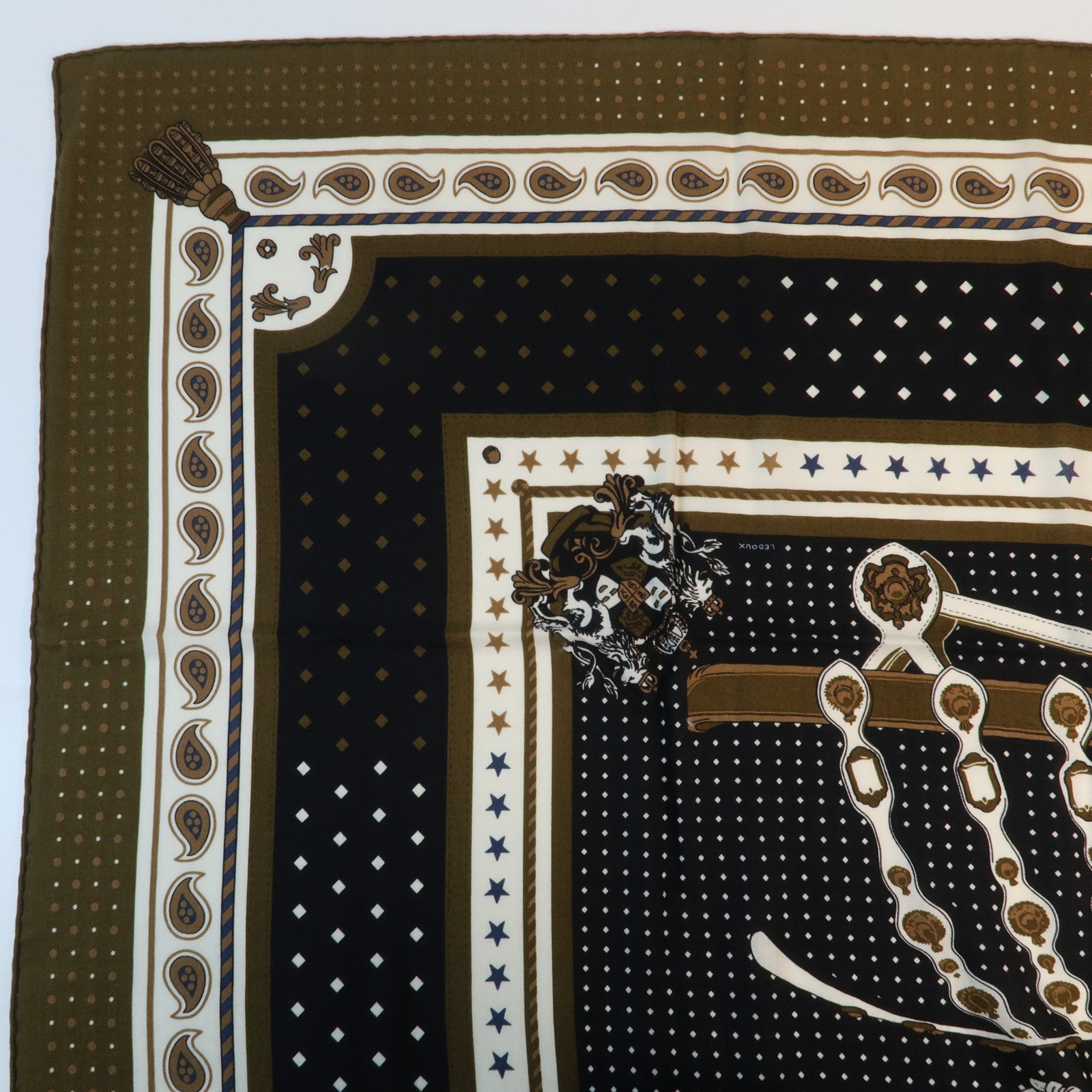 HERMES 羊絨Scarf圍巾Black/Green