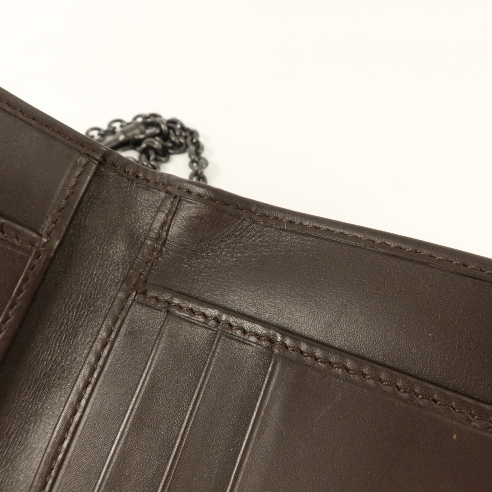BOTTEGA VENETA 織紋皮革Bifold Wallet With Chain錢包