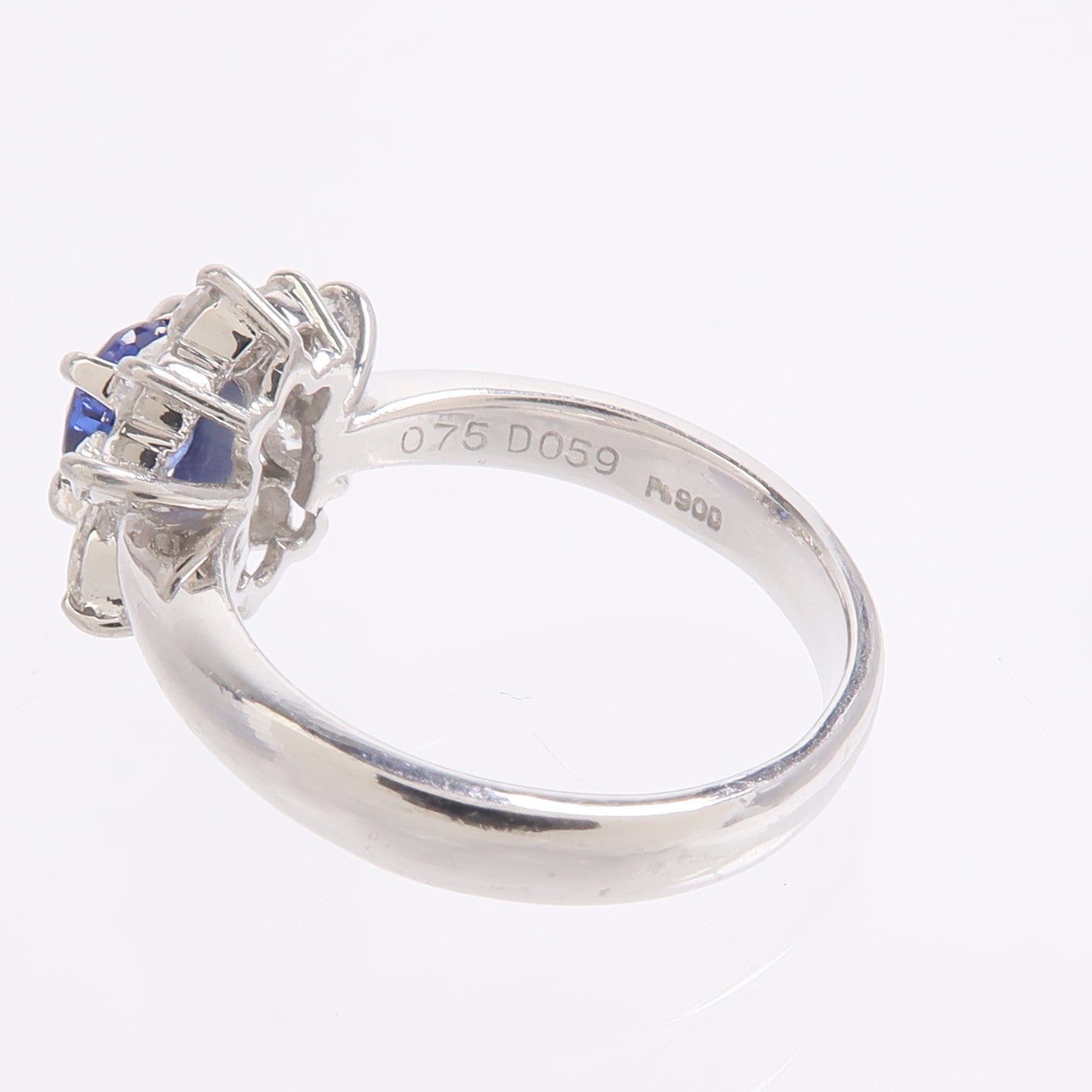 JEWELRY PT900鉑金Sapphire Diamond Ring藍寶石/鑽石戒指