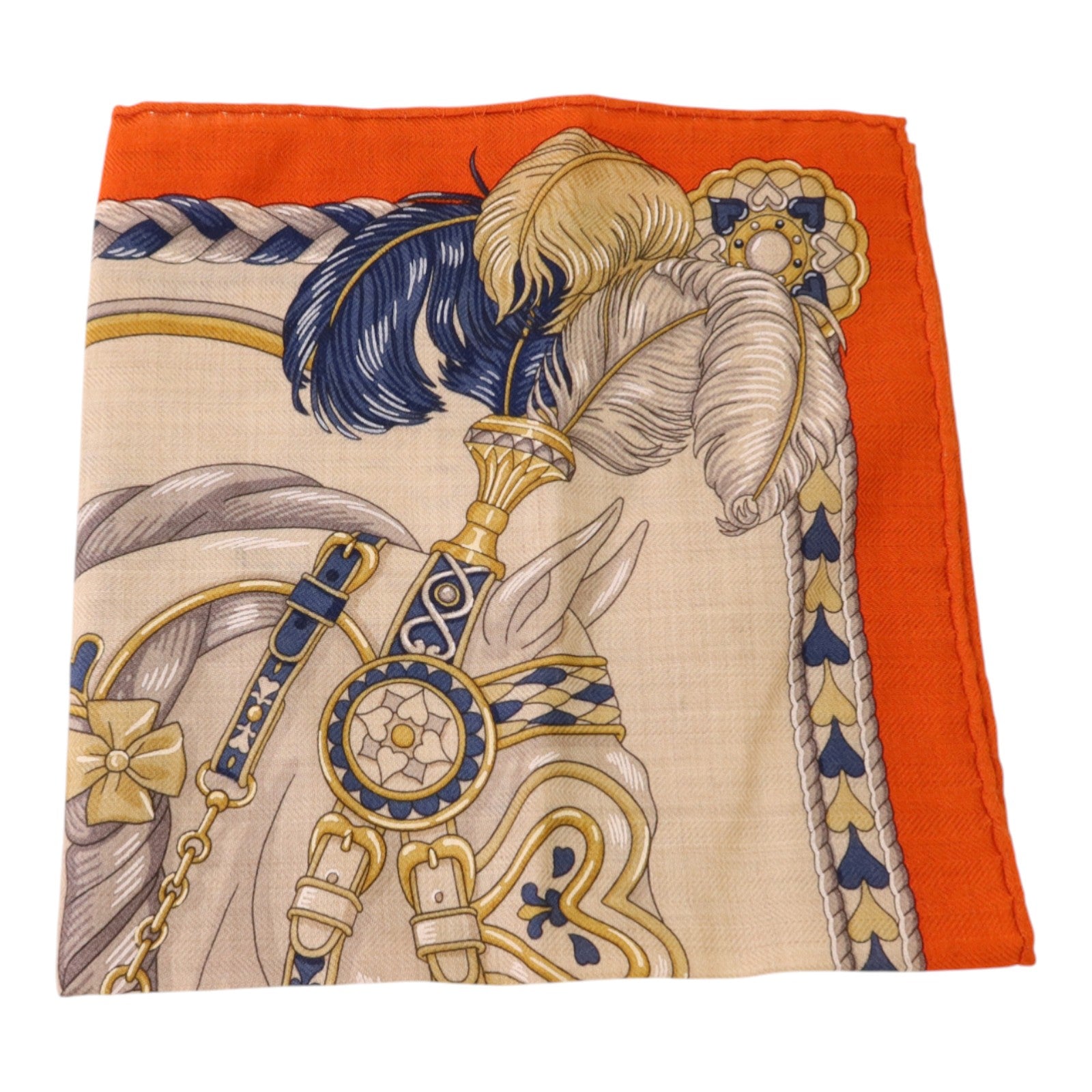 HERMES 羊絨/絲質Scarf 40x40絲巾