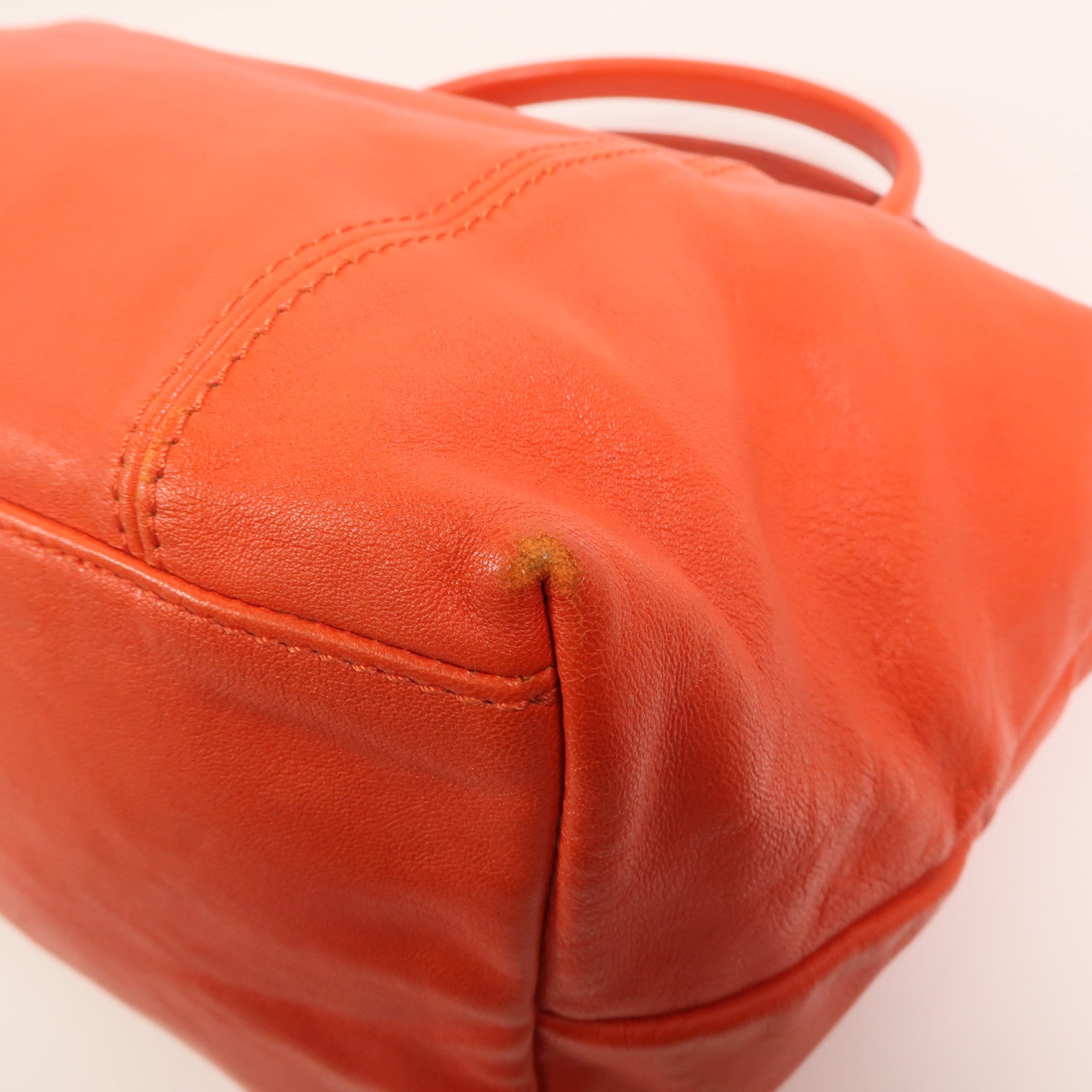 Longchamp 羊皮皮革Le Pliage Cuir銀扣手挽肩背兩用袋