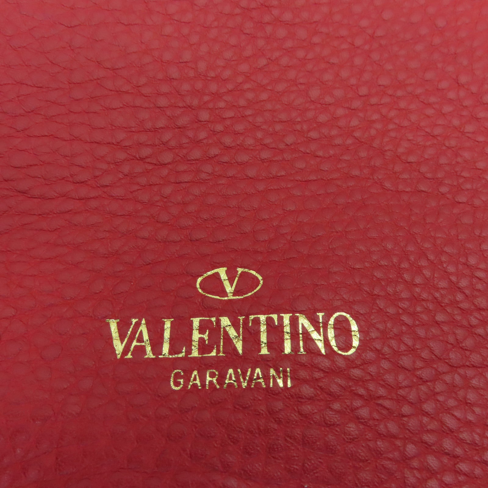 Valentino 【激減優惠】牛皮皮革2 Way Shoulder金扣手挽肩背兩用袋紅色
