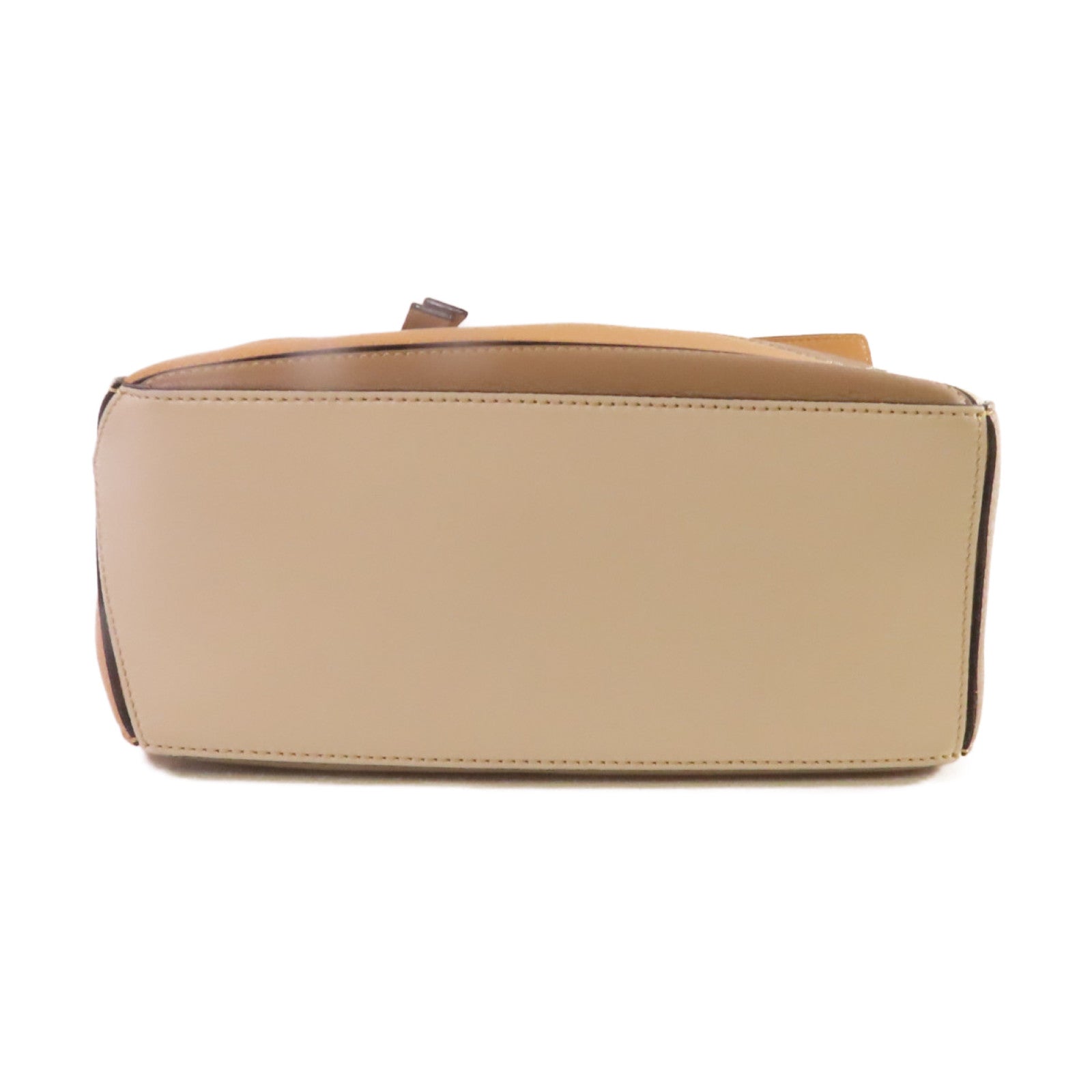 LOEWE 牛皮皮革Puzzle Small 2Way Shoulder Bag金扣手挽肩背兩用袋杏色/啡色