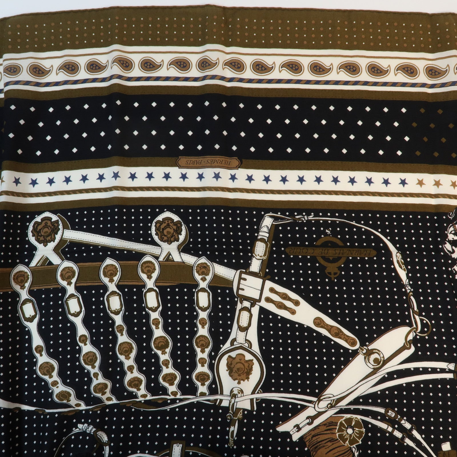 HERMES 羊絨Scarf圍巾Black/Green