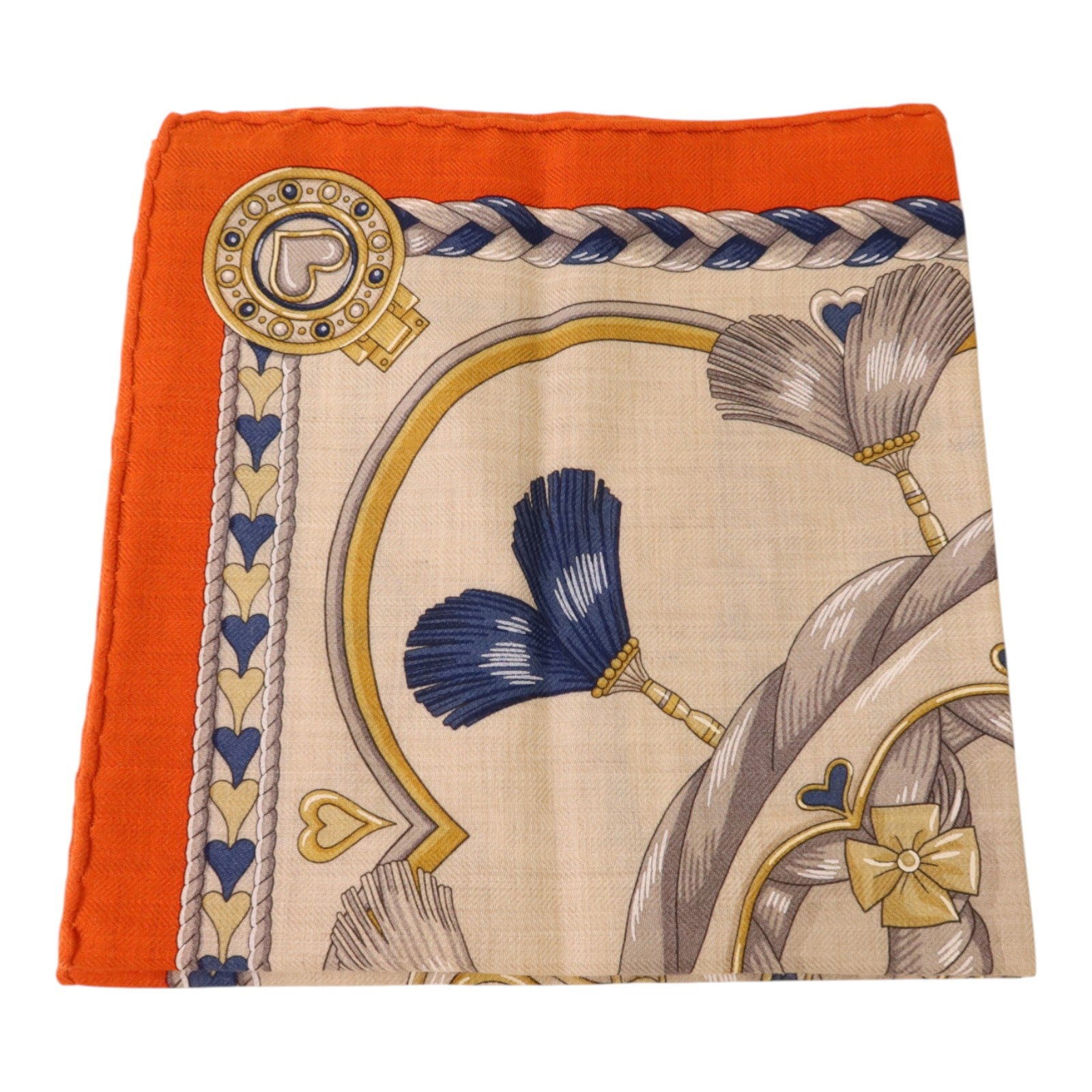 HERMES 羊絨/絲質Scarf 40x40絲巾