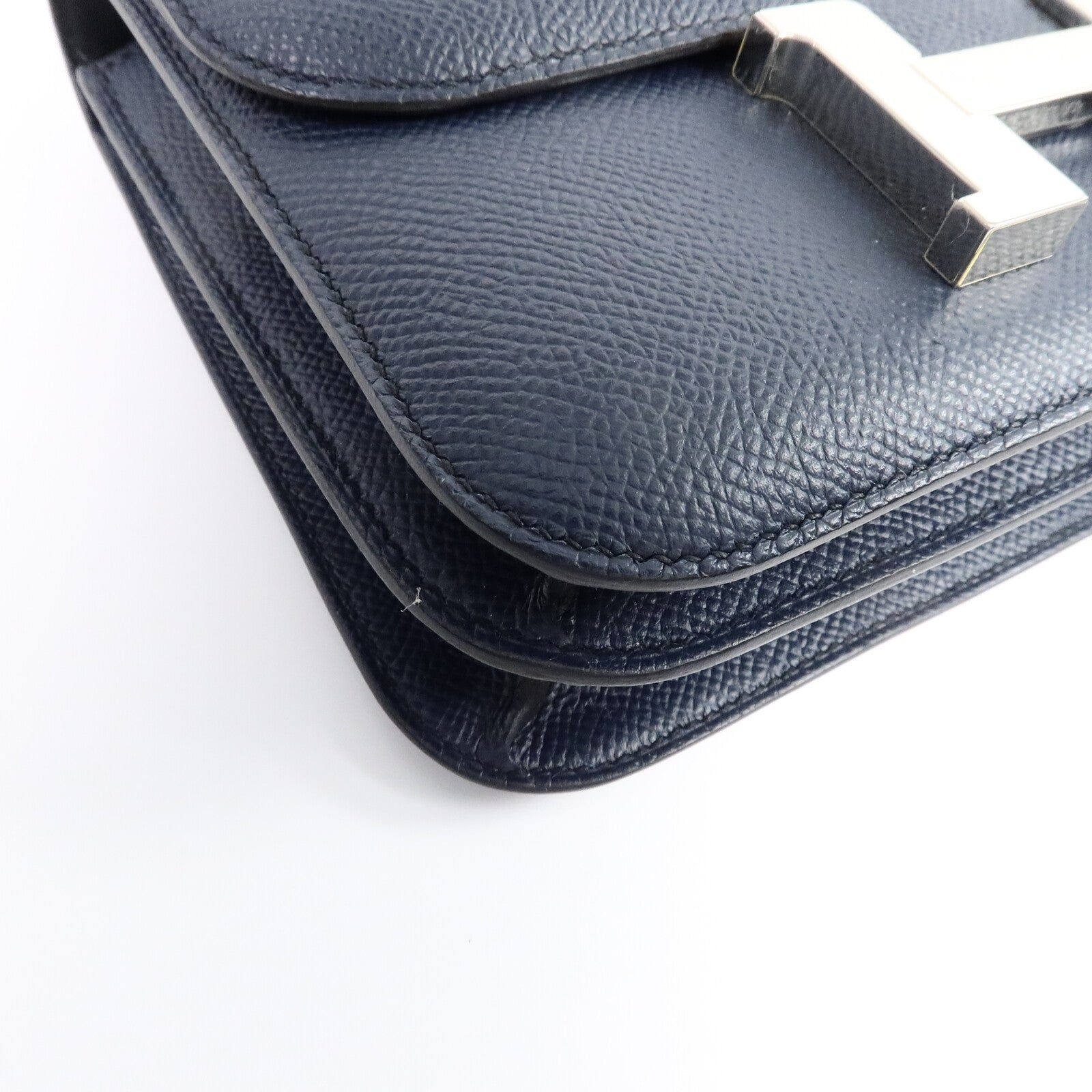 HERMES Epsom皮革Constance Mini肩背袋Blue Indigo