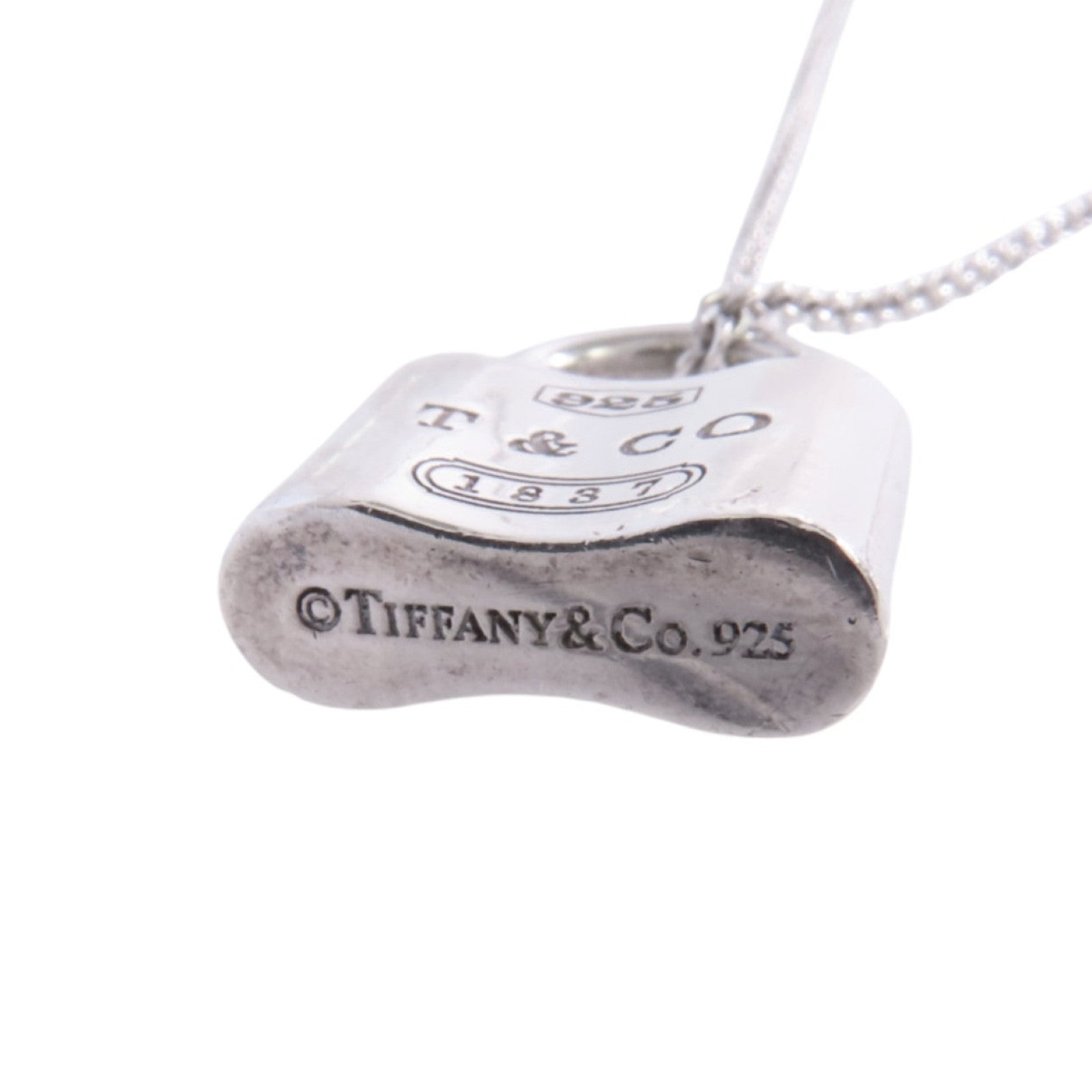 TIFFANY＆CO 925純銀Padlock Necklace銀扣項鏈