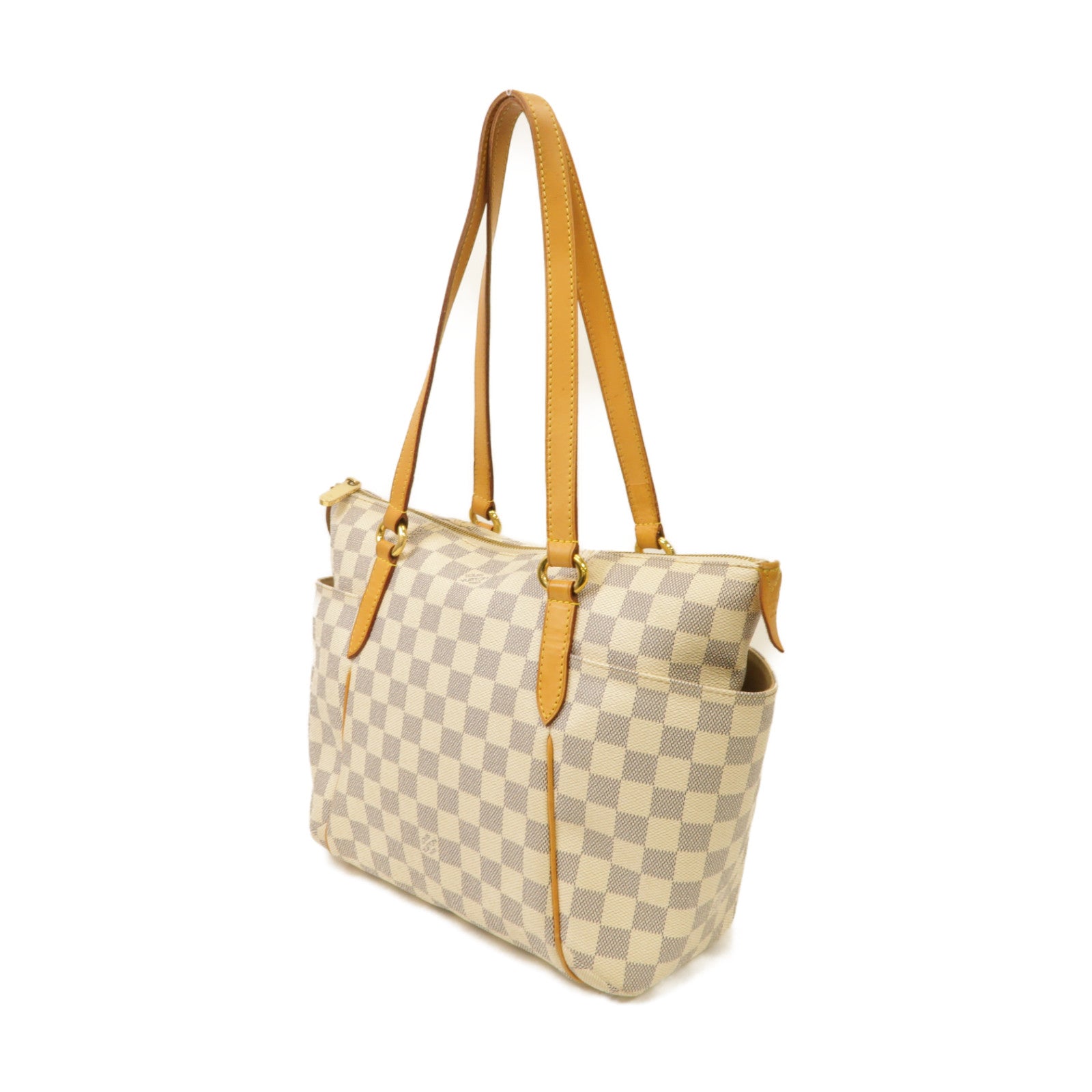 LOUIS VUITTON 【激減優惠】Damier Azur Totally PM金扣肩背袋白色
