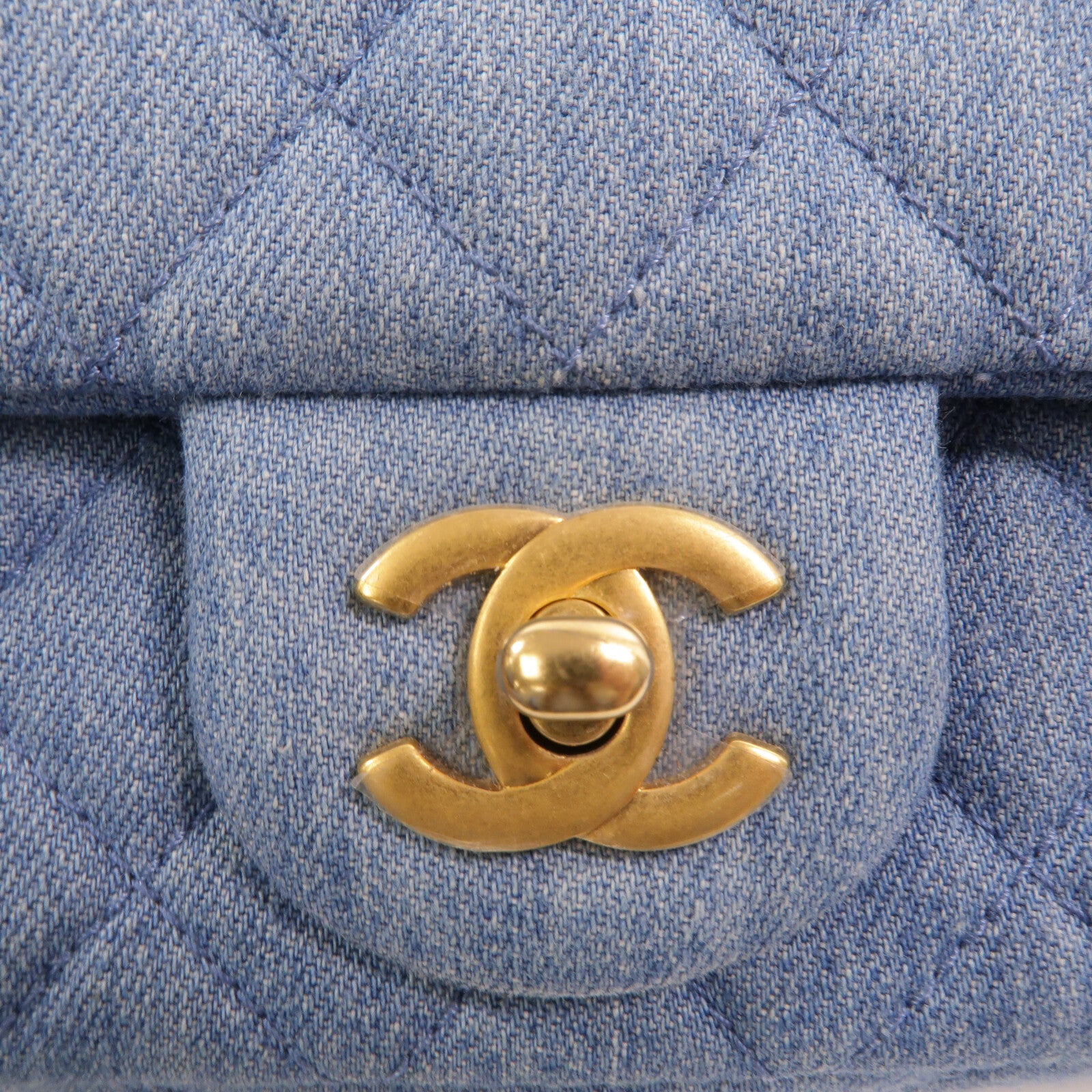 CHANEL 牛仔布Classic 20鏈帶手挽肩背兩用袋