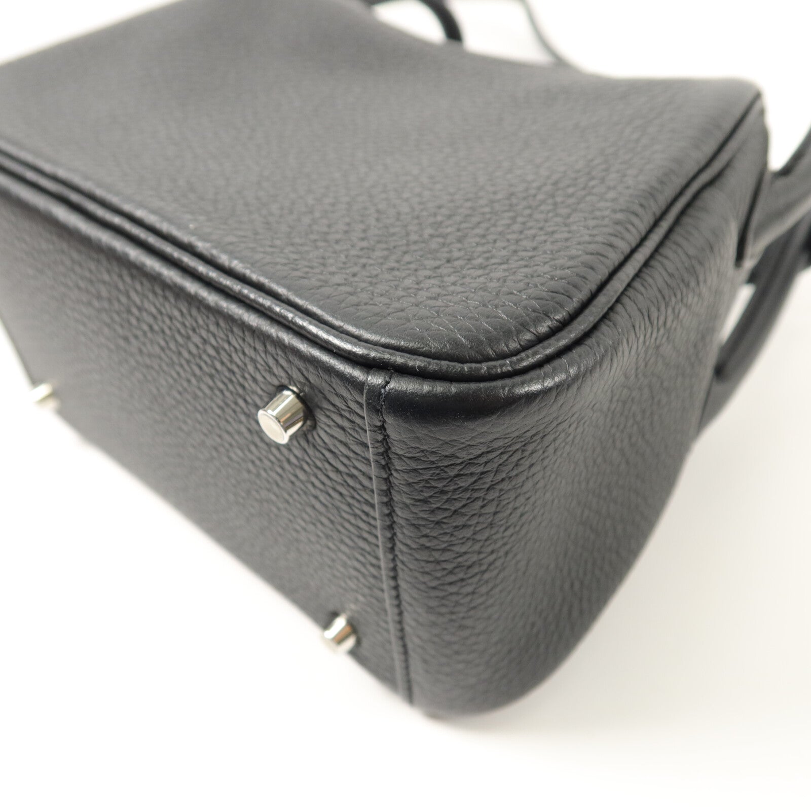 HERMES Clemence皮革Mini Lindy手挽肩背兩用袋Noir