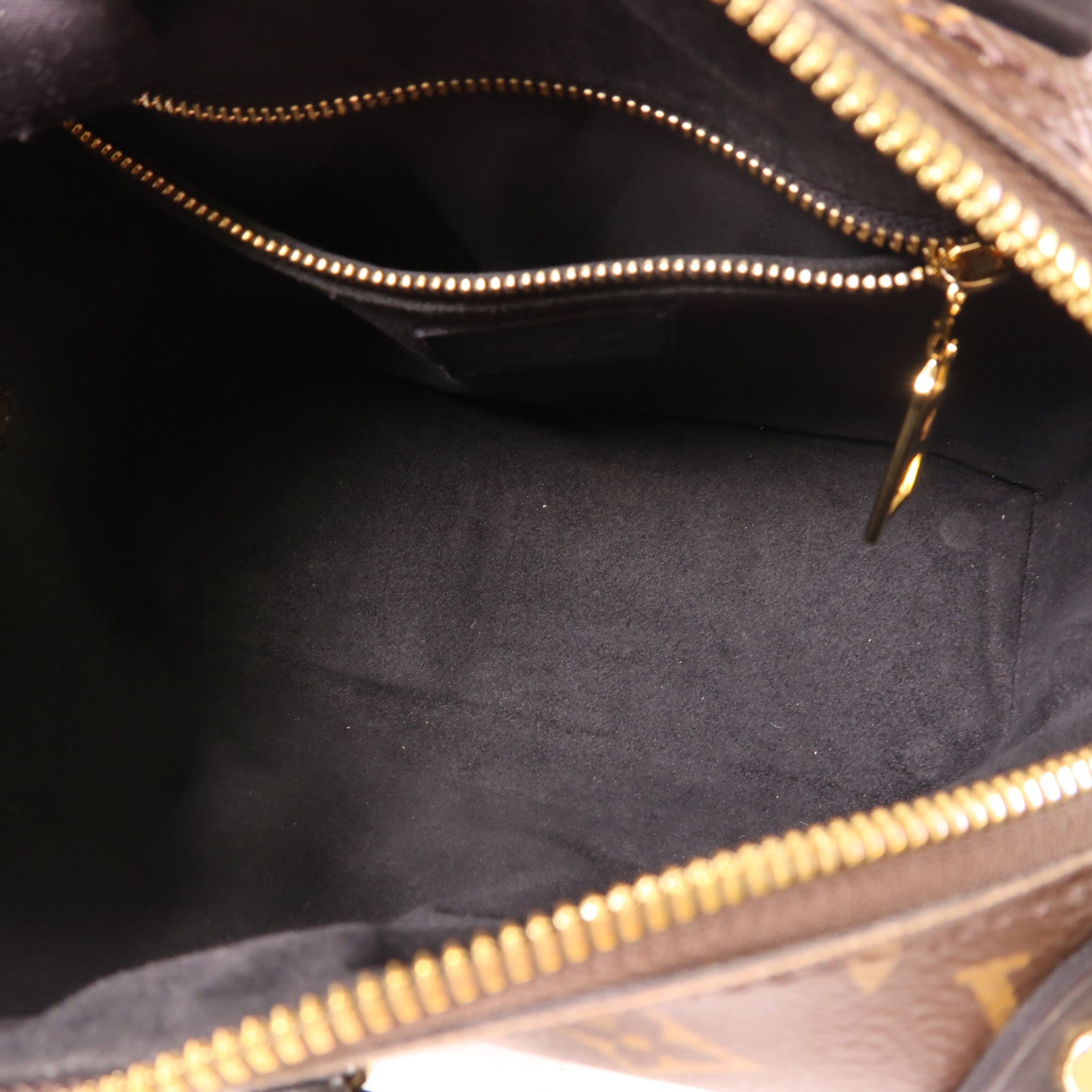 LOUIS VUITTON Monogram Petite Malle Souple金扣手挽肩背兩用袋棕色