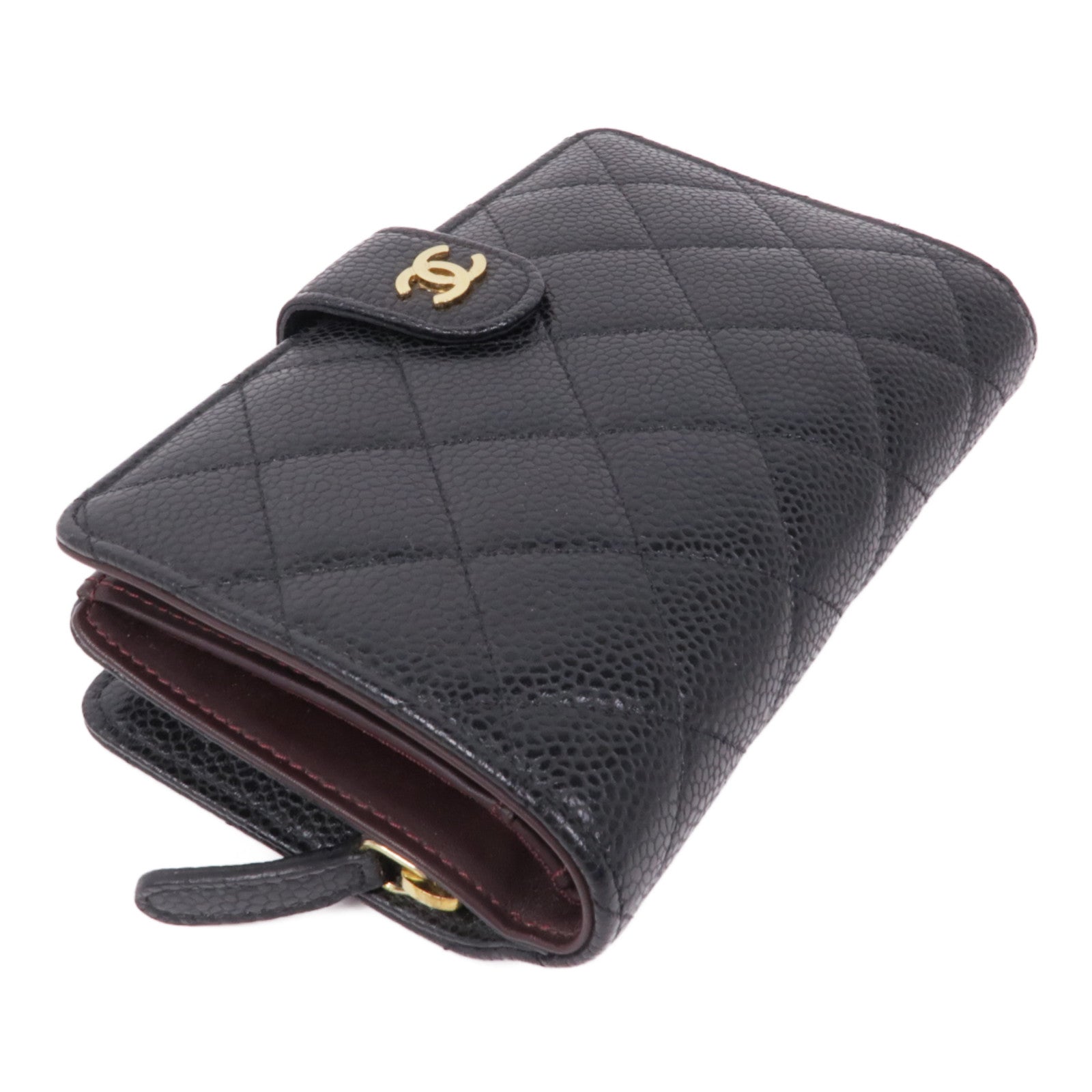 CHANEL 牛皮皮革Wallet金扣錢包