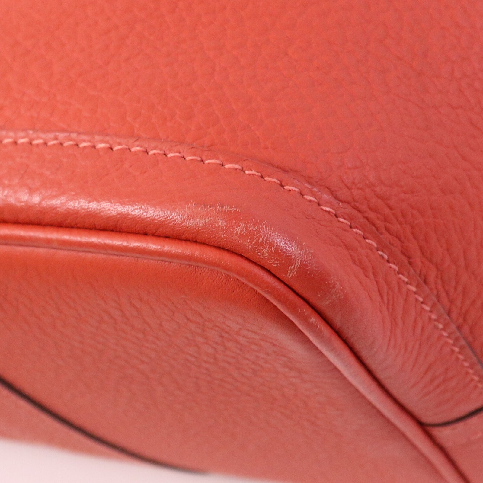 HERMES Negonda皮革Garden Party PM銀扣手挽袋Rouge Pivoine