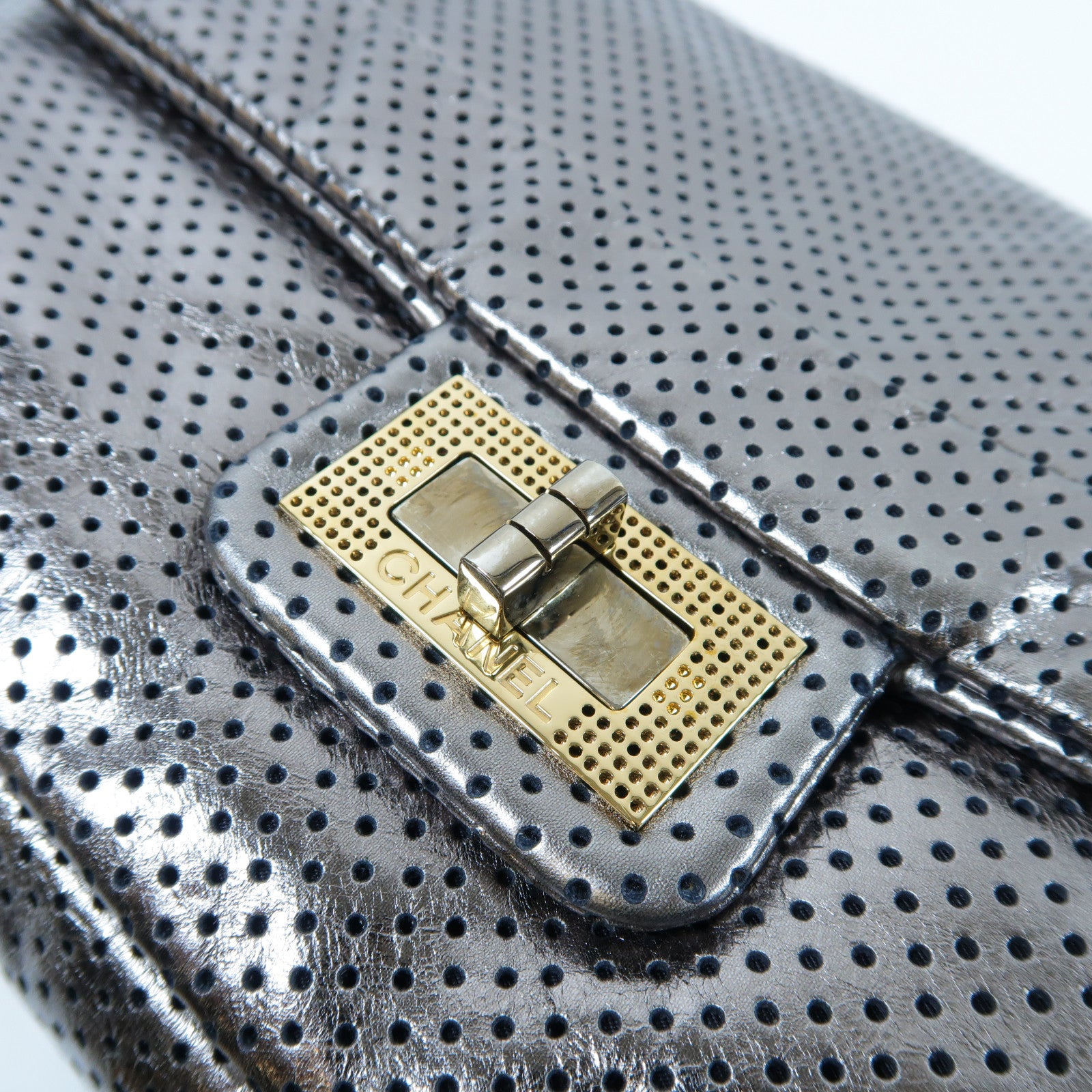 CHANEL 【激減優惠】牛皮皮革2.55 Chain Shoulder Bag金扣鏈帶肩背袋銀色